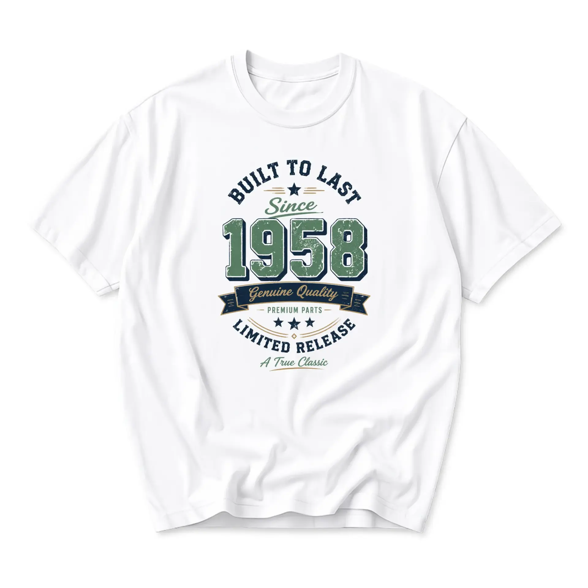 Graphic Tee 1958 Vintage Style Unisex T-Shirt Built to Last Premium Quality Apparel for Casual Everyday Wear