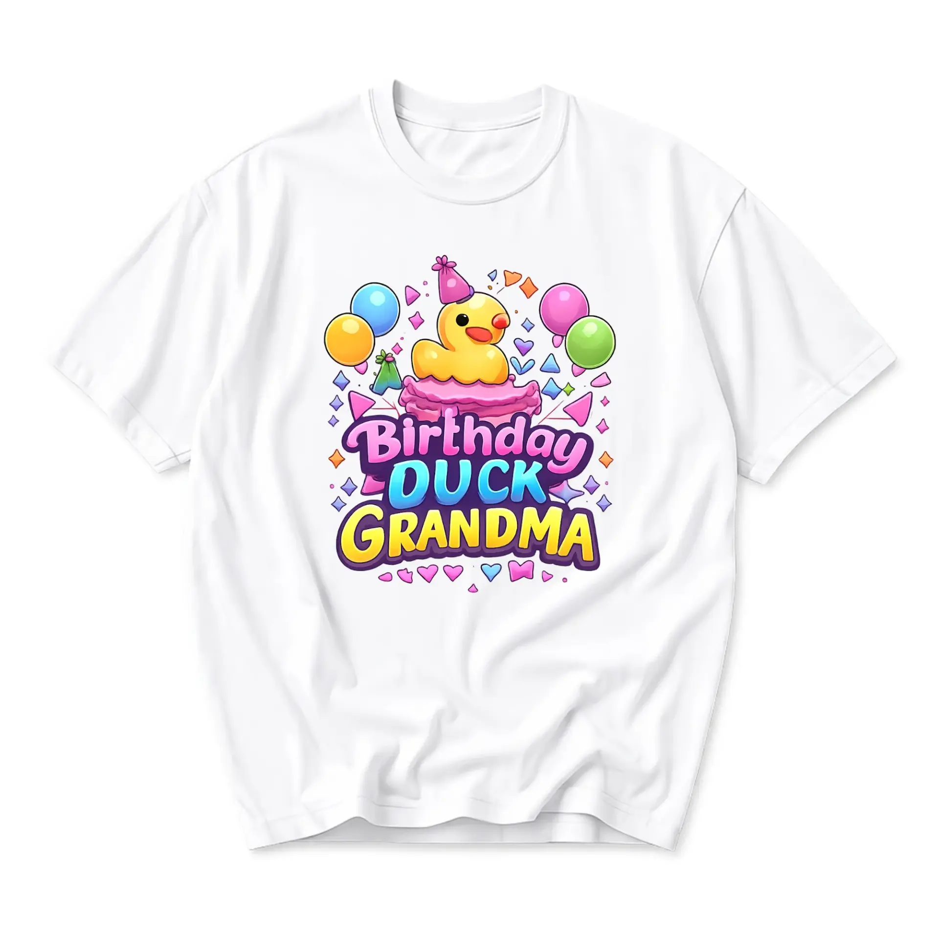 Funny Shirt Birthday Duck Grandma Graphic Tee Unisex Crew Neck Casual