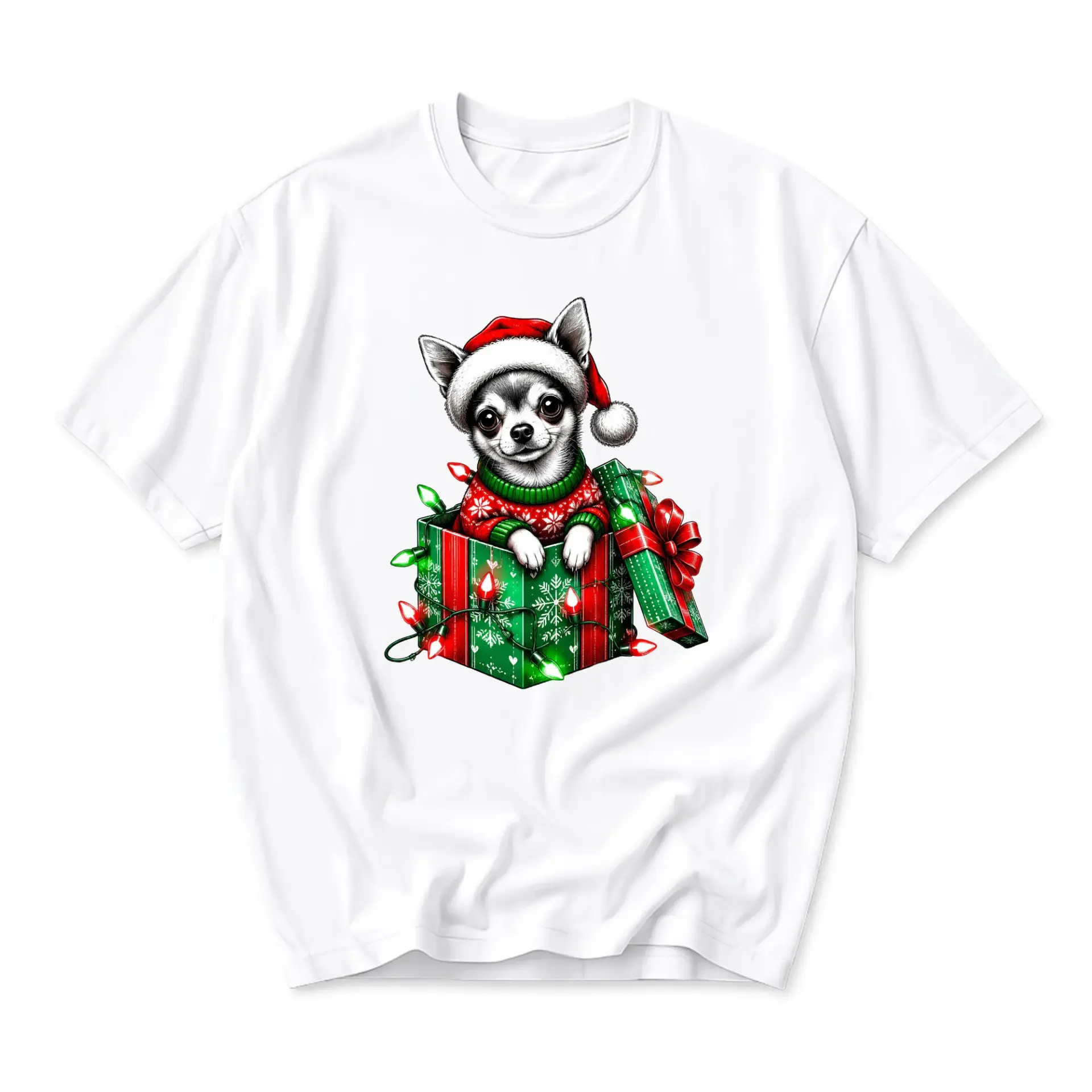 Graphic Tee Unisex Holiday Chihuahua Dog Shirt Cute Christmas Gift Apparel