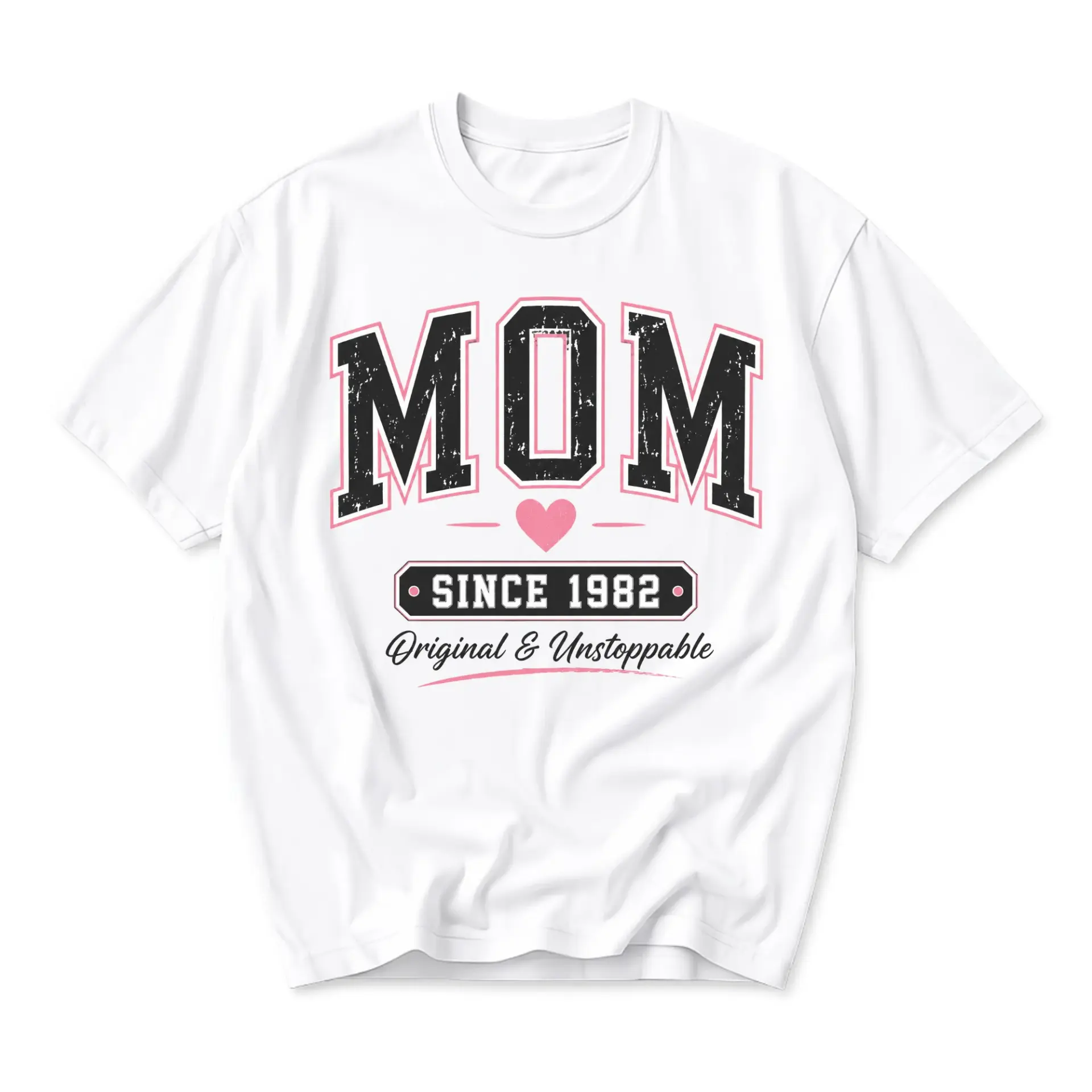 Graphic Tee Mom Since 1982 Original and Unisex Crew Neck Shirt for Casual Everyday Wear Gift Giving