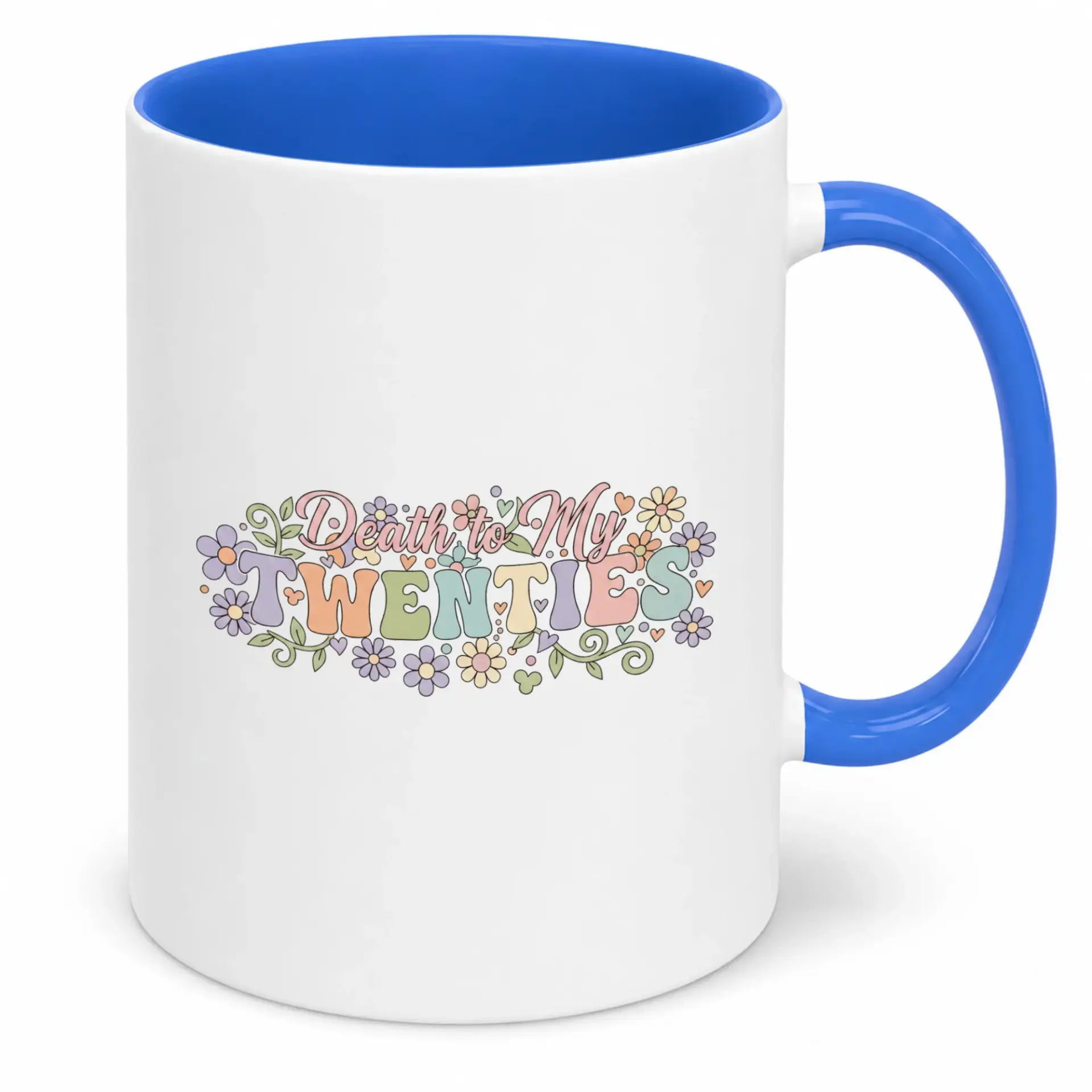 Funny Ceramic Coffee Mug Celebrating Thirties Transition Goodbye Twenties Birthday Gift Retro Floral Design