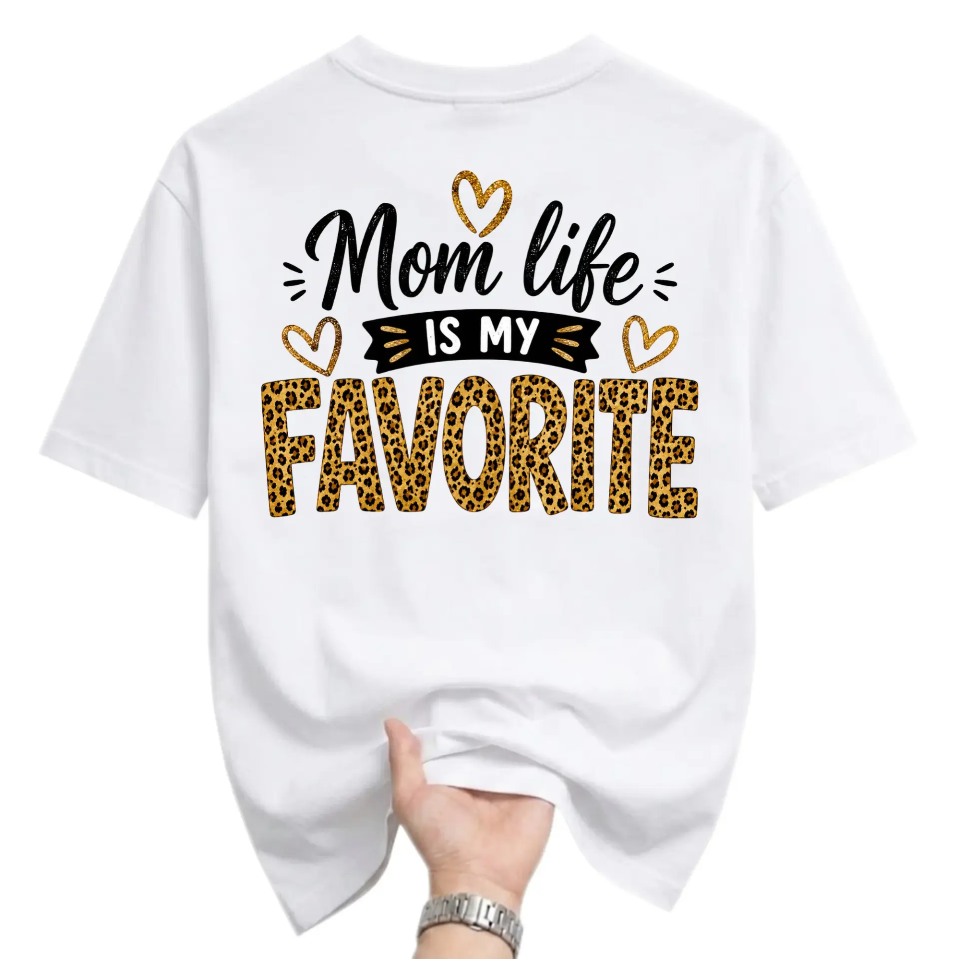 Graphic Tee Mom Life Is My Favorite Print Design Unisex Crew Neck Short Sleeve Casual Cotton Blend Shirt