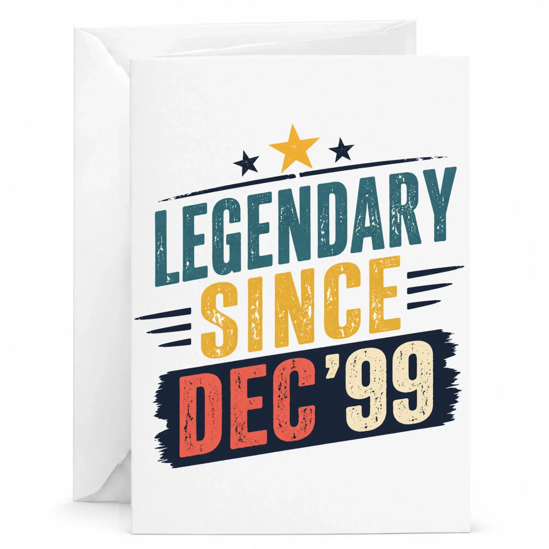 Birthday Card Legendary Since December 1999 Vintage Style Greeting Card for Milestone Celebration and Keepsake Gift