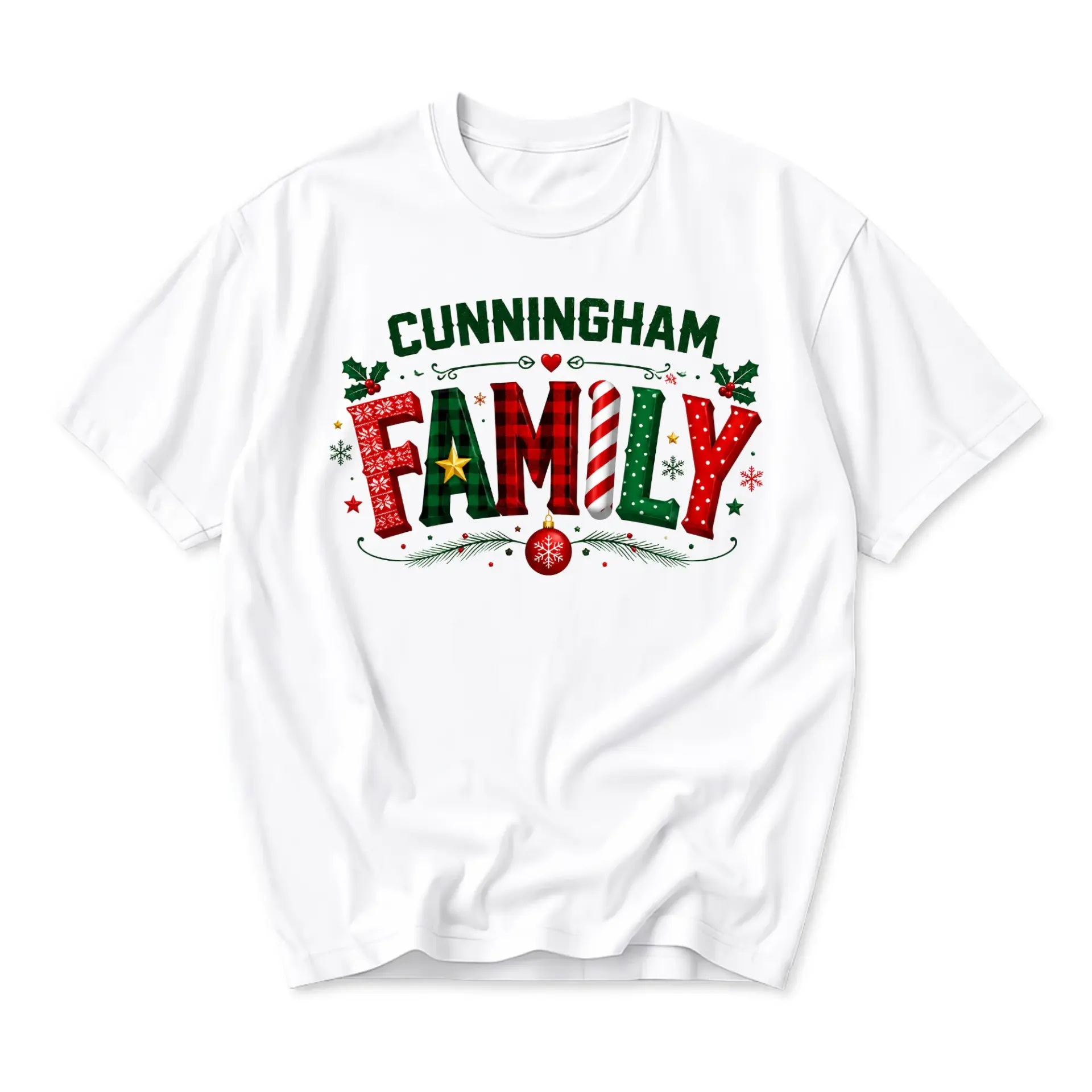 T-shirt Graphic Tee Family Holiday Celebration Seasonal Matching Apparel