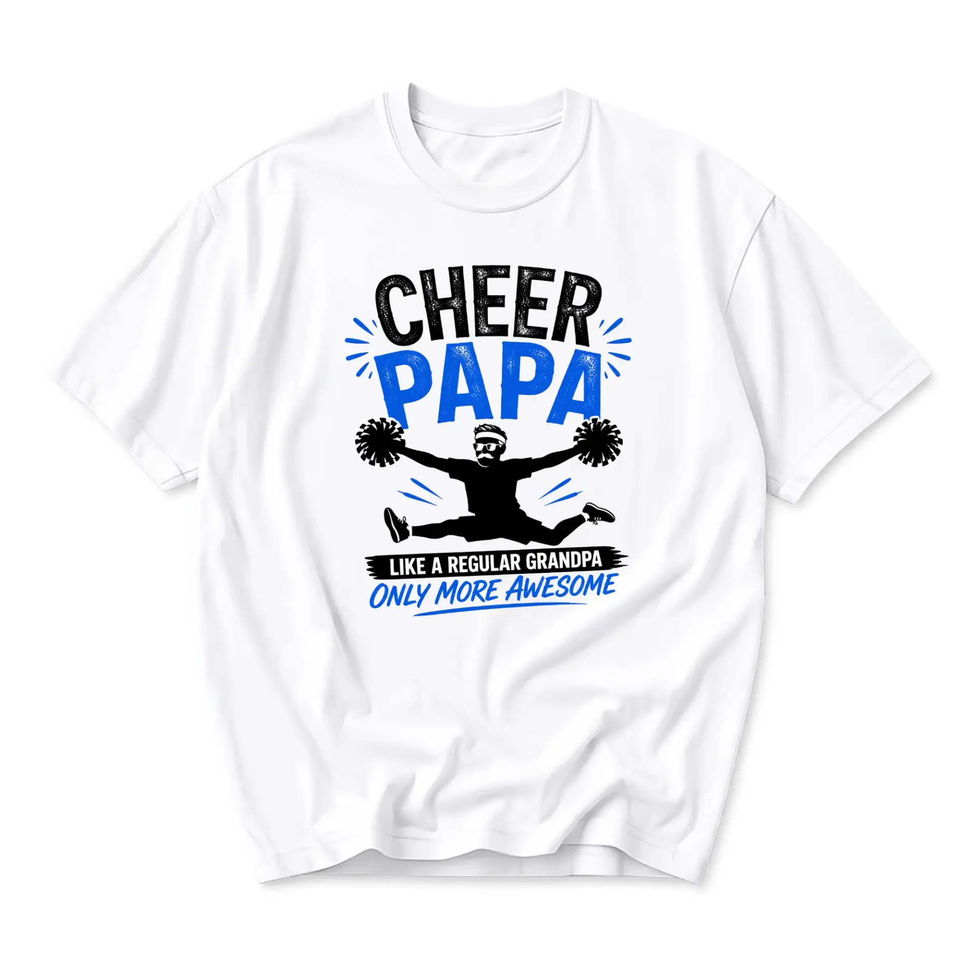 Funny Shirt Cheer Papa Like a Regular Grandpa Only More Awesome Graphic Tee