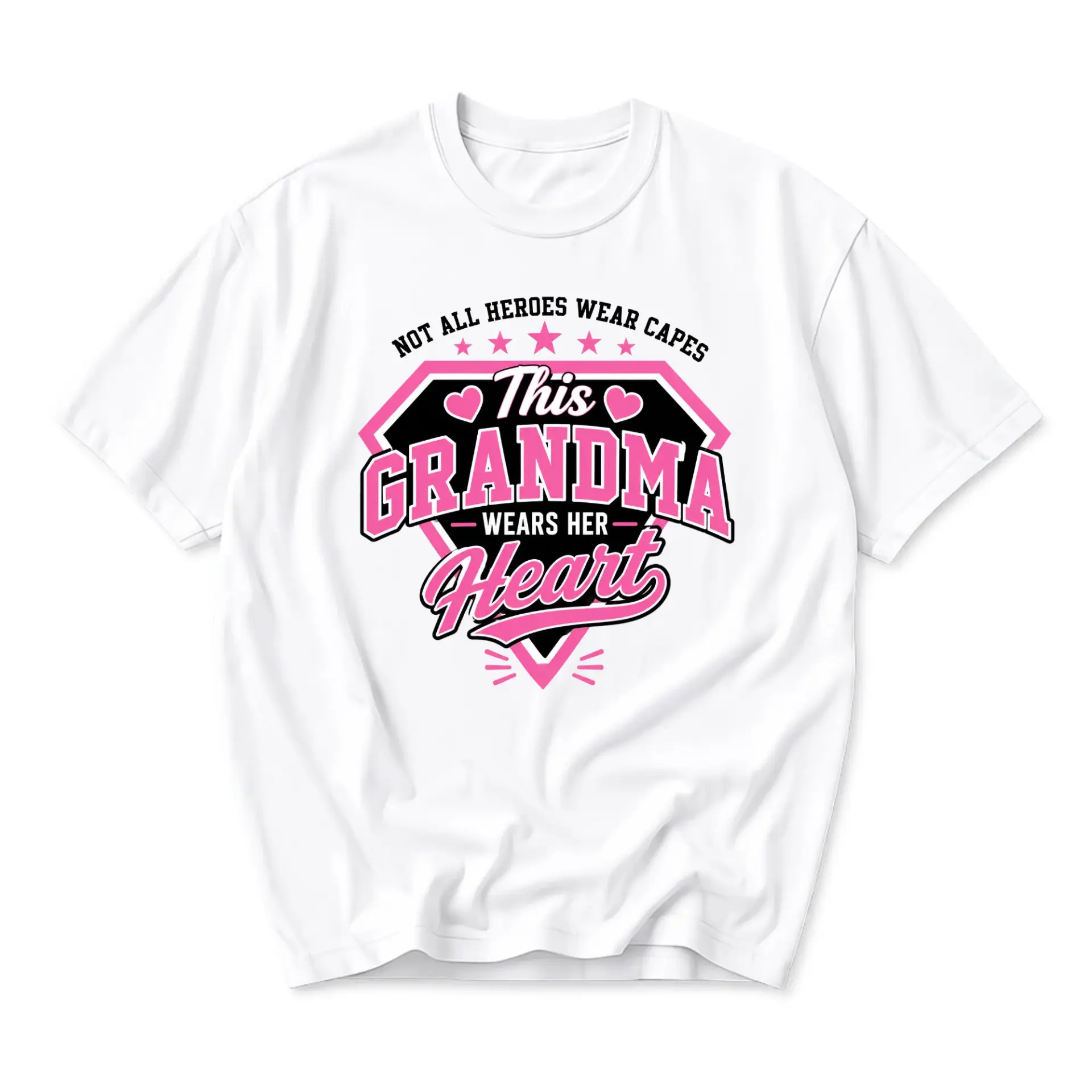 Graphic Tee Not All Heroes Wear Capes This Grandma Wears Her Heart Unisex
