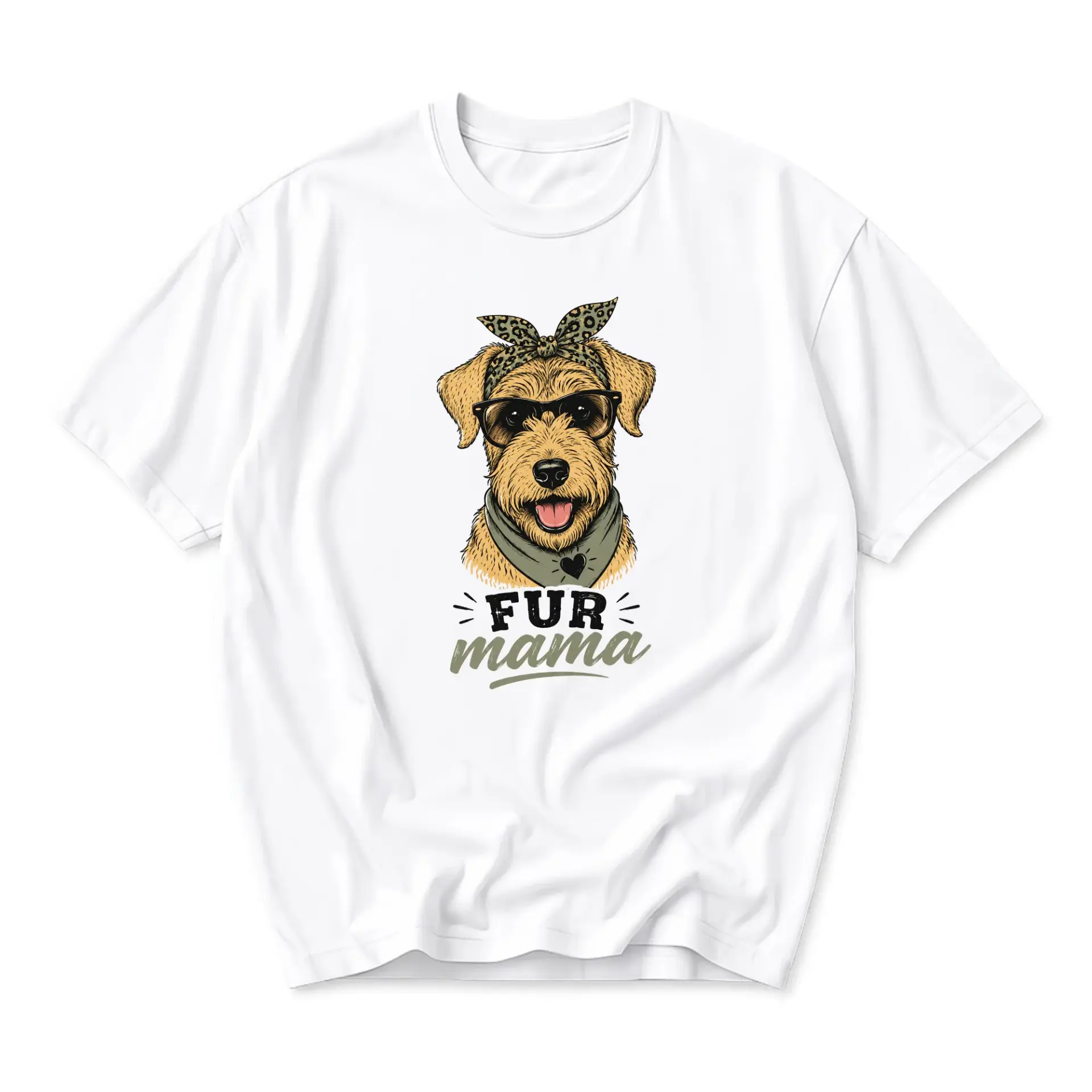 Funny Shirt Fur Mama Dog Lover Graphic Tee Cute Pet Owner Unisex Crew Neck