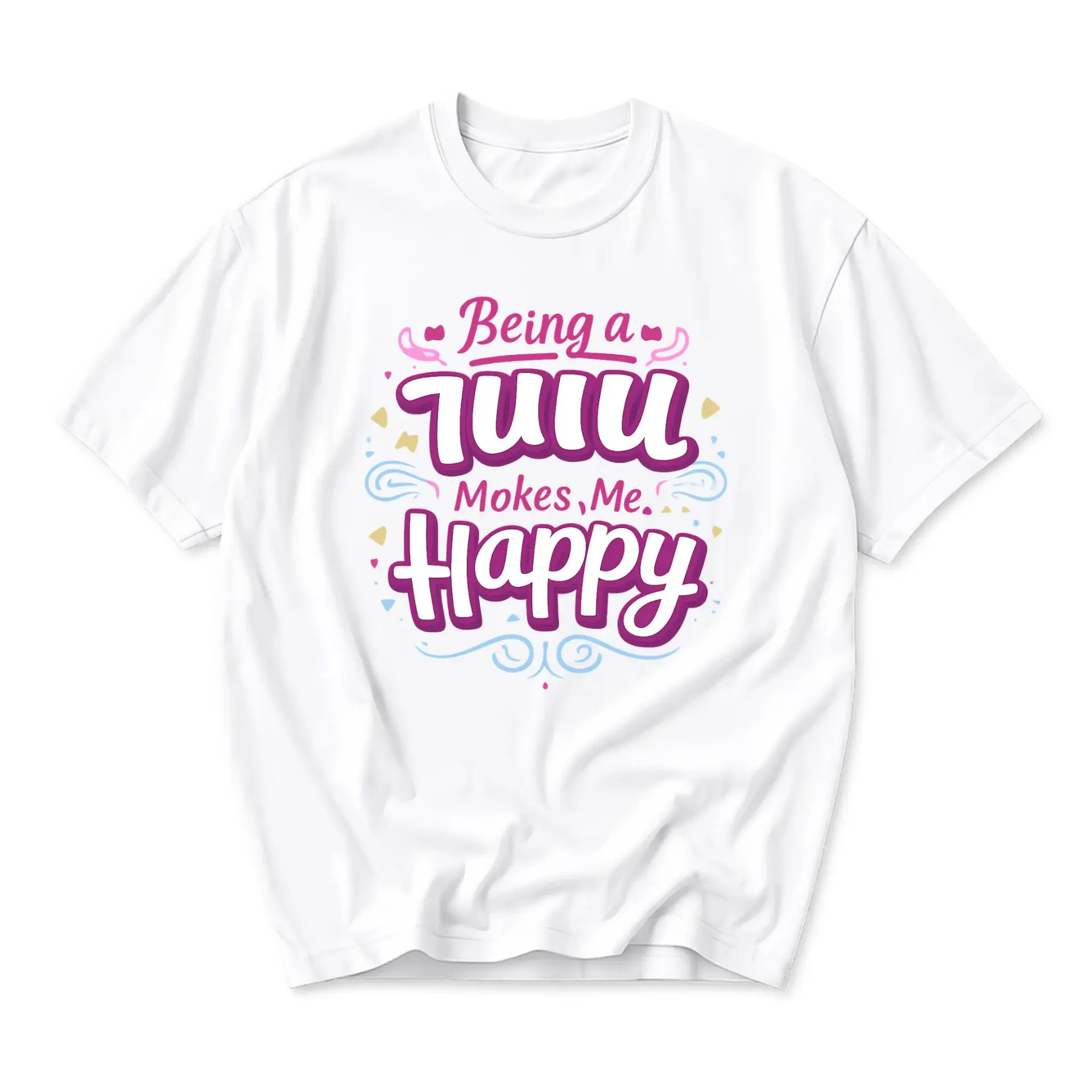 Funny Shirt Being a Mokes Me Happy Graphic Tee Unisex Crew Neck Short Sleeve Casual Cotton Blend Apparel White