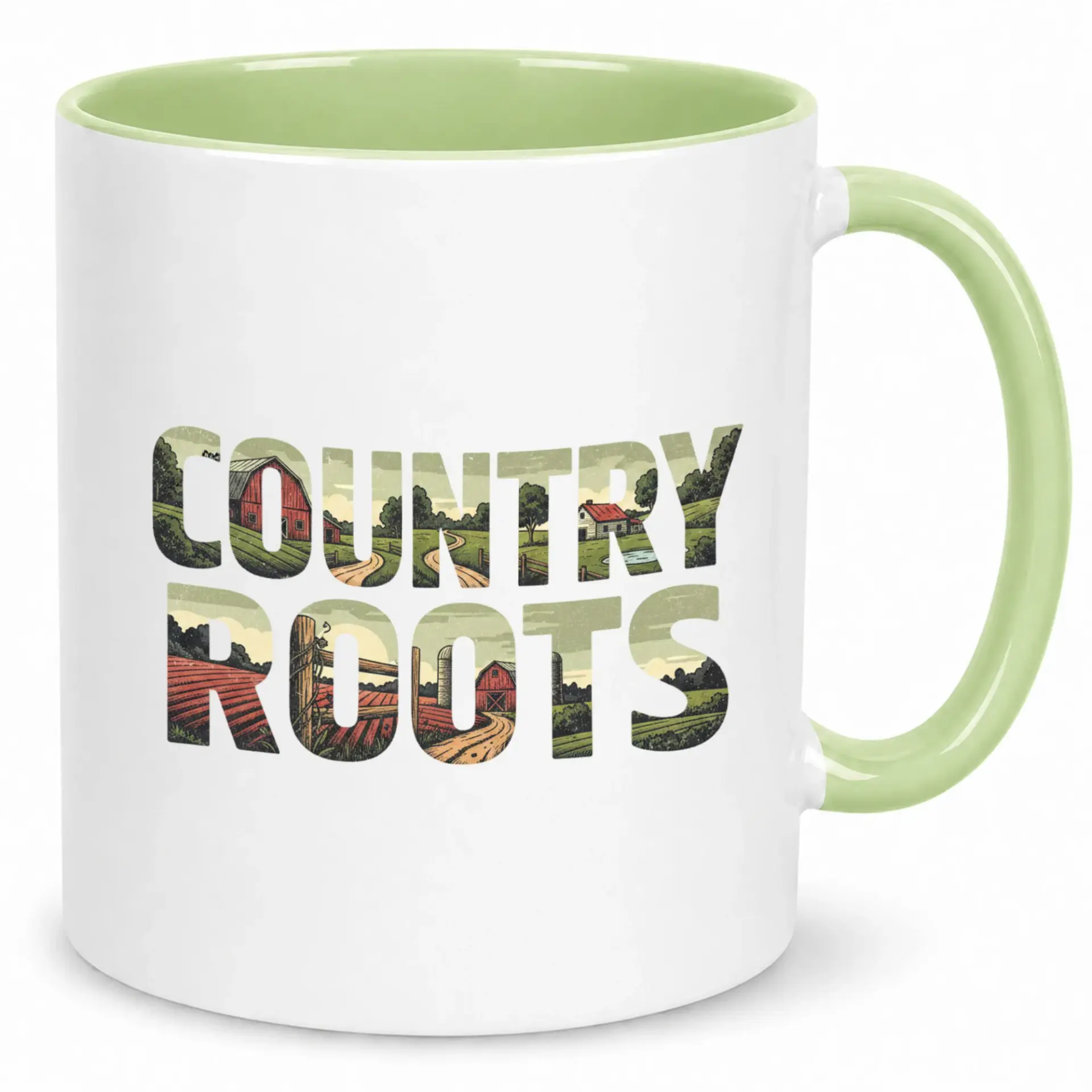 Country Ceramic Coffee Mug with Design Home Kitchen Decor Ideal for Morning Beverage Enthusiasts
