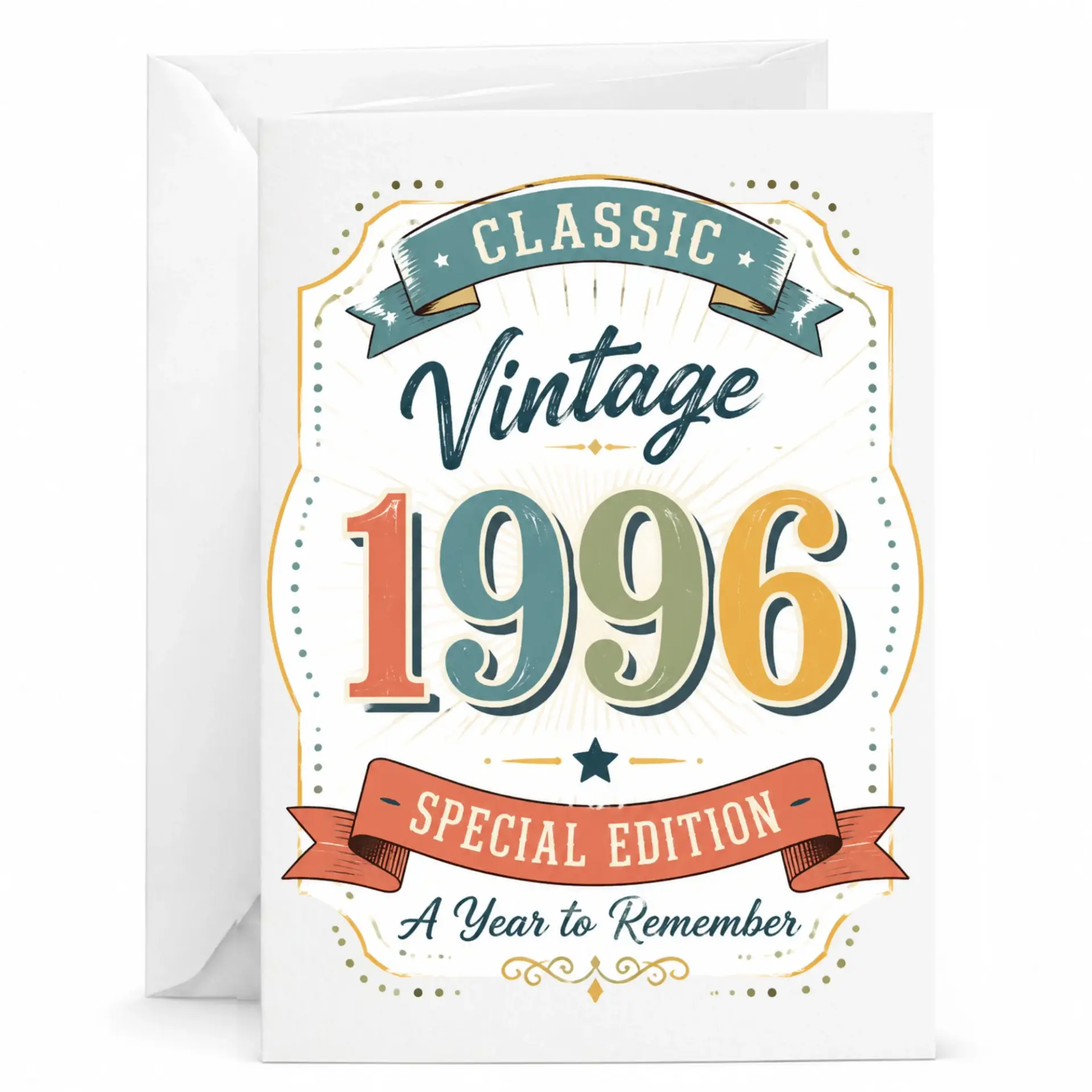Greeting Card Vintage 1996 Classic Special Edition a Year to Remember Birthday Anniversary Congratulations Occasion