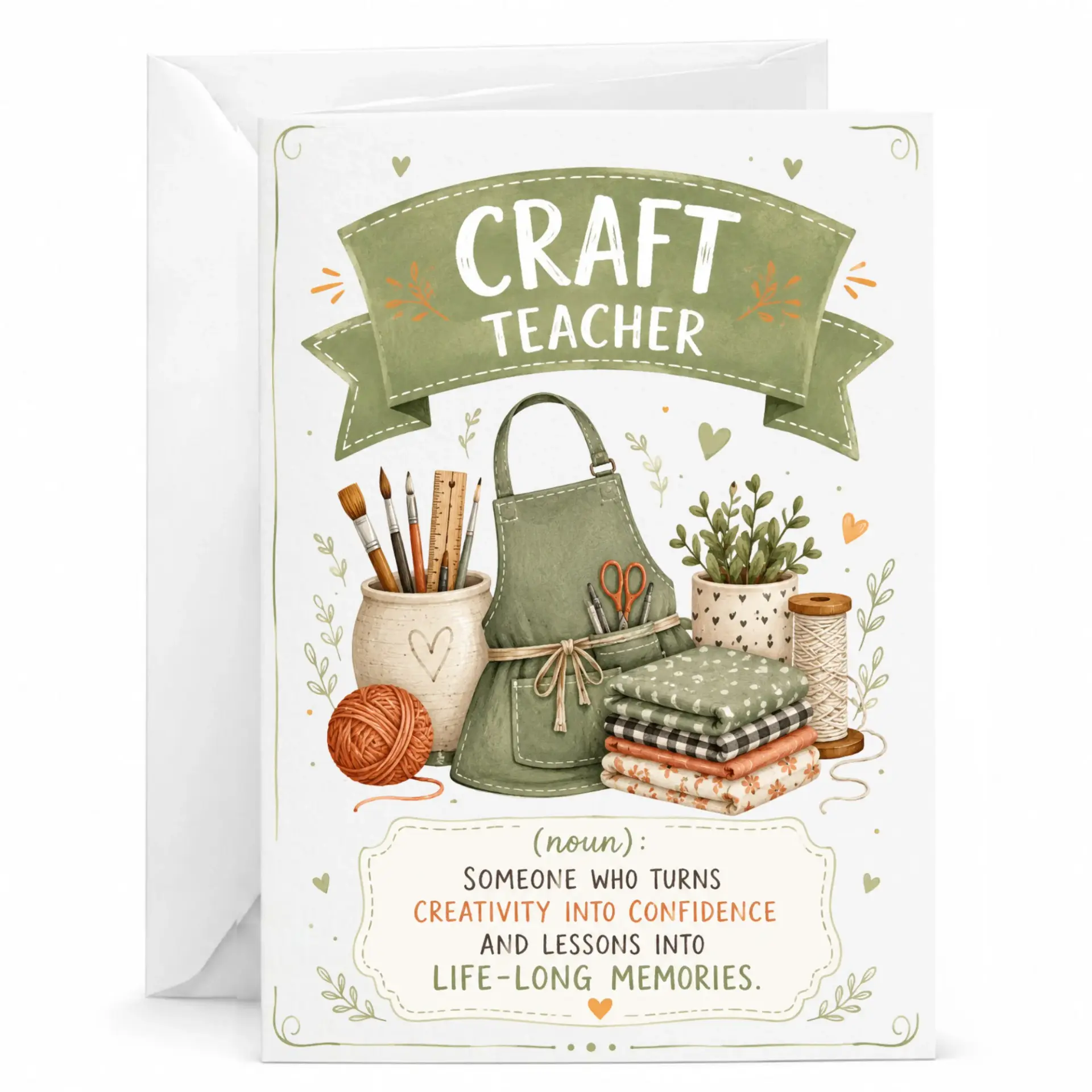 Greeting Card for Craft Teacher Appreciation Inspirational Definition Art Creative Instructors and Hobbyists
