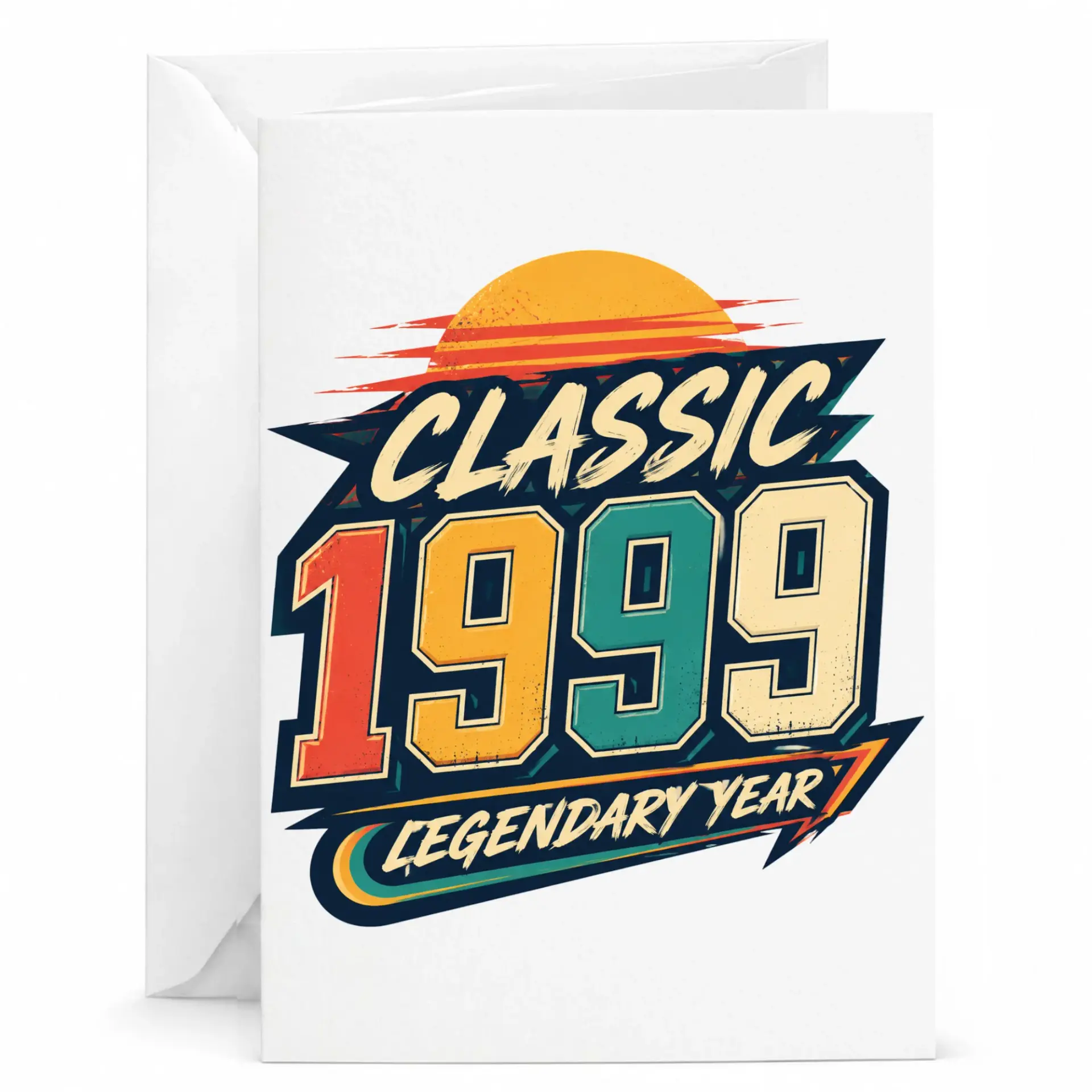 Birthday Card Classic 1999 Legendary Year Greeting Card Vintage Style Retro Graphic Design for Special Occasion Birthday