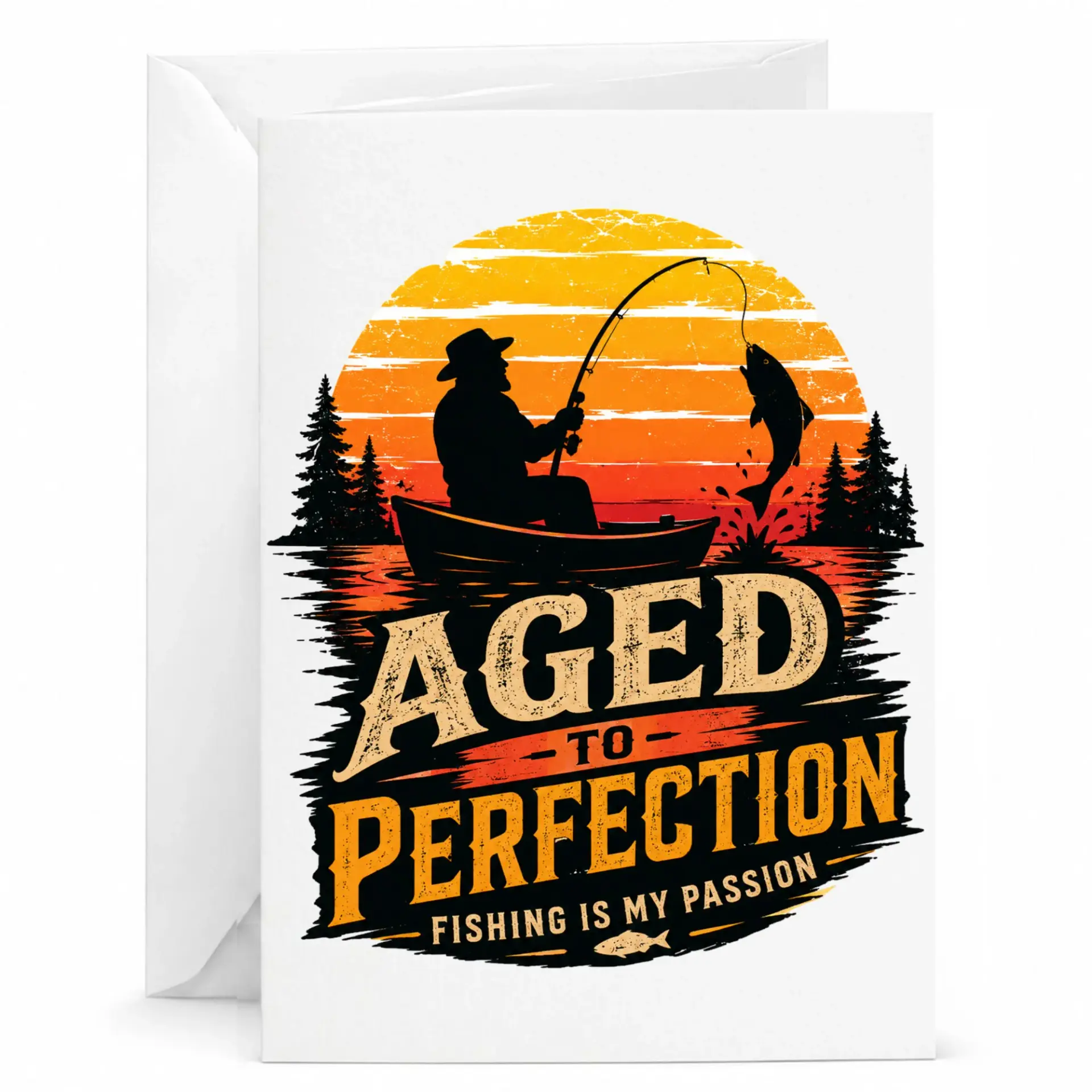 Funny Fishing Birthday Card Aged to Greeting for Outdoor Enthusiasts Is My
