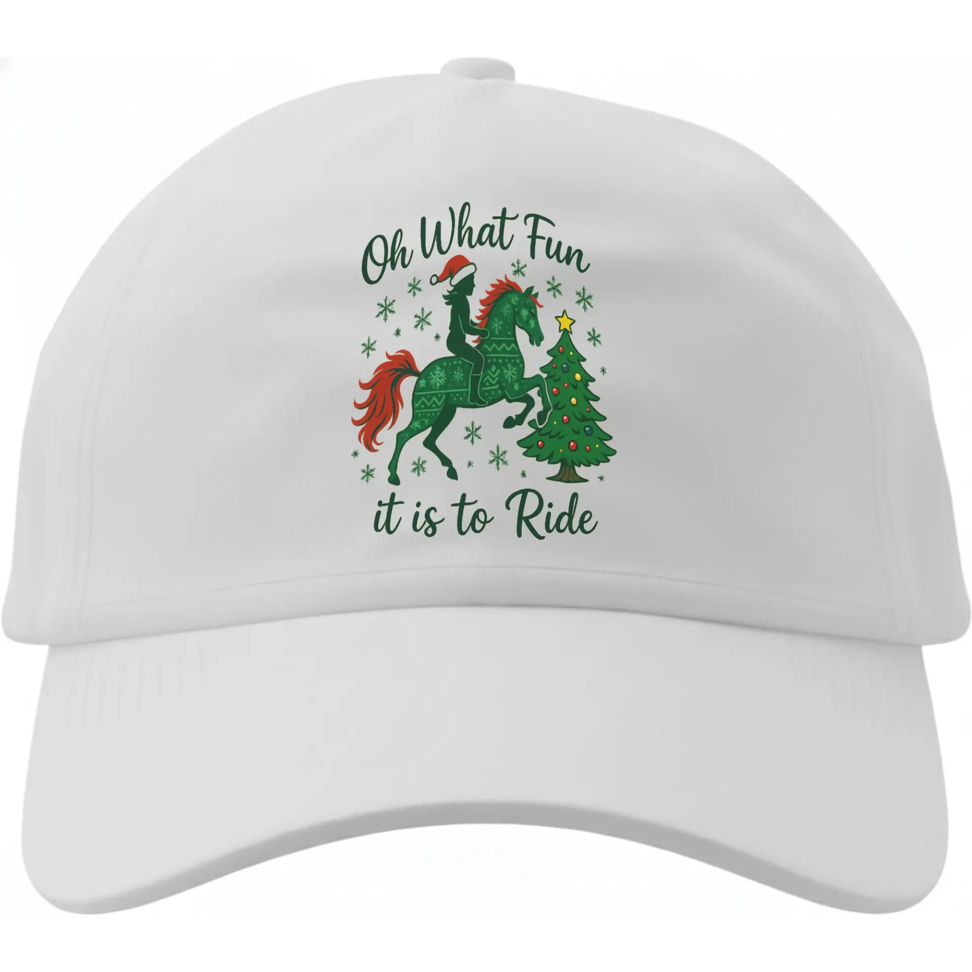 Baseball Cap Christmas Horse Graphic Print Casual Holiday Hat for Men and Women Featuring Festive Equestrian Design