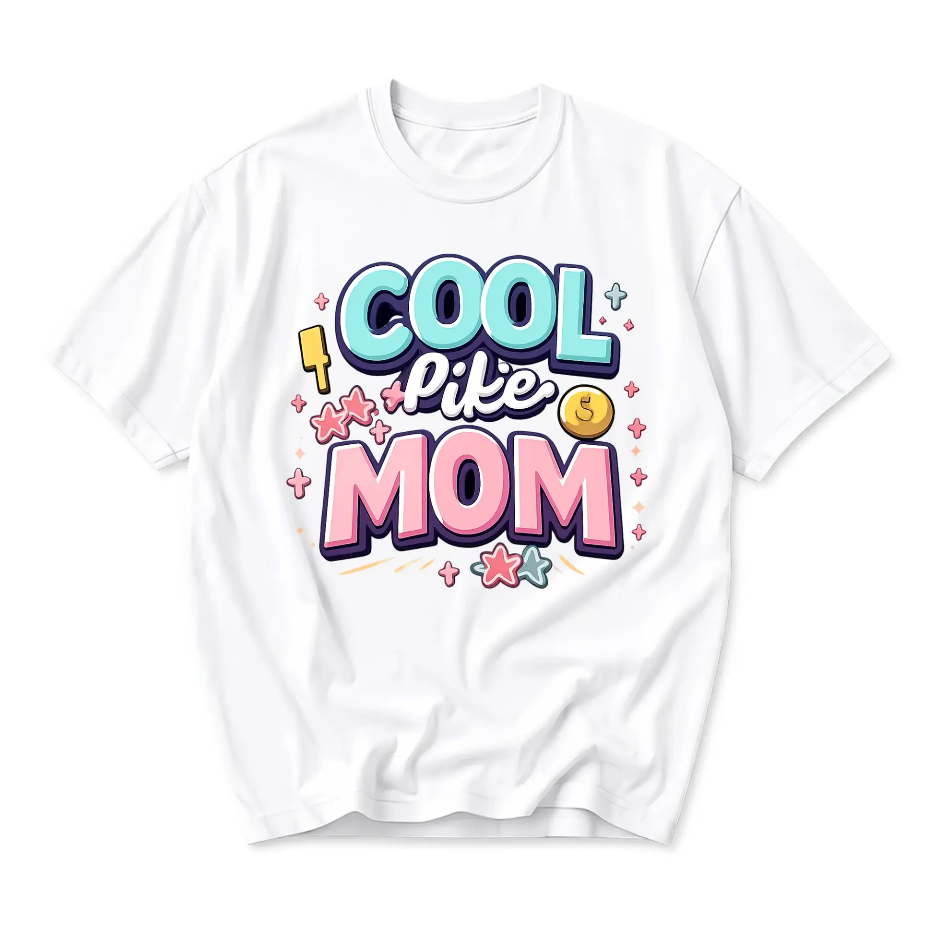 Funny Shirt Cool Like Mom Graphic Tee Unisex Crew Neck Soft Cotton Casual