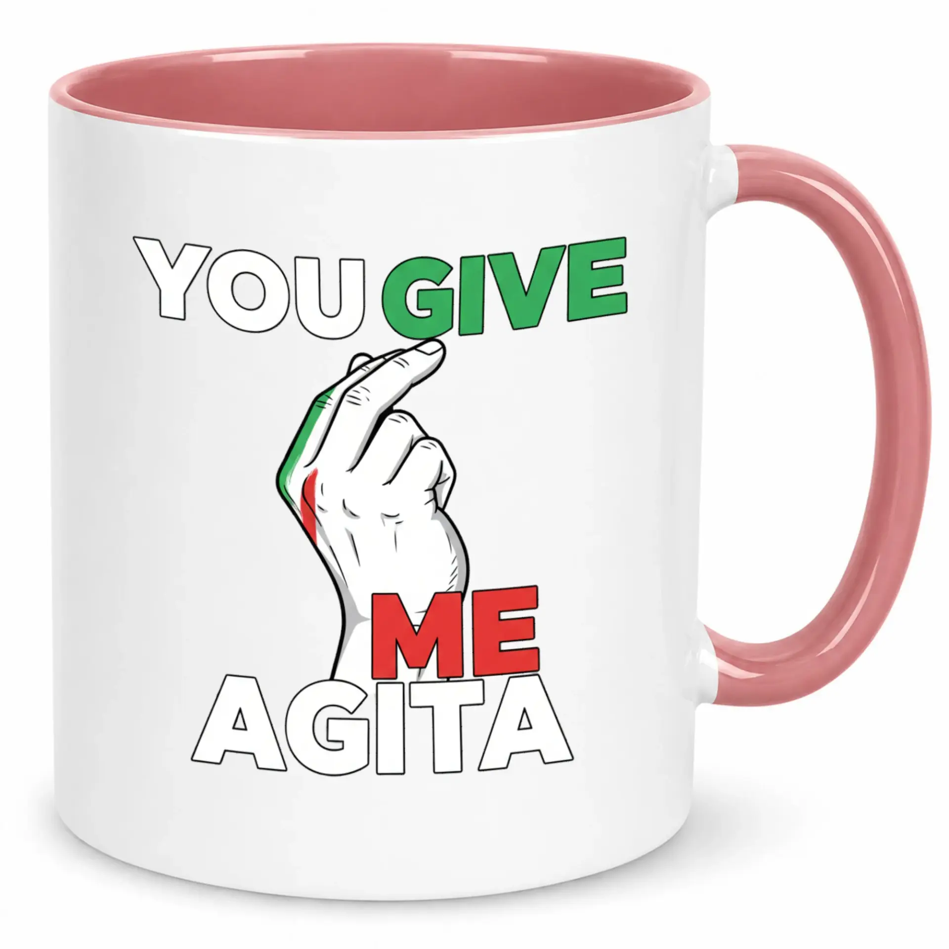 Funny Italian Cultural Saying Coffee Mug, Unique Ceramic Beverage Cup with Humorous Hand Gesture Design, 11oz or 15oz Capacity