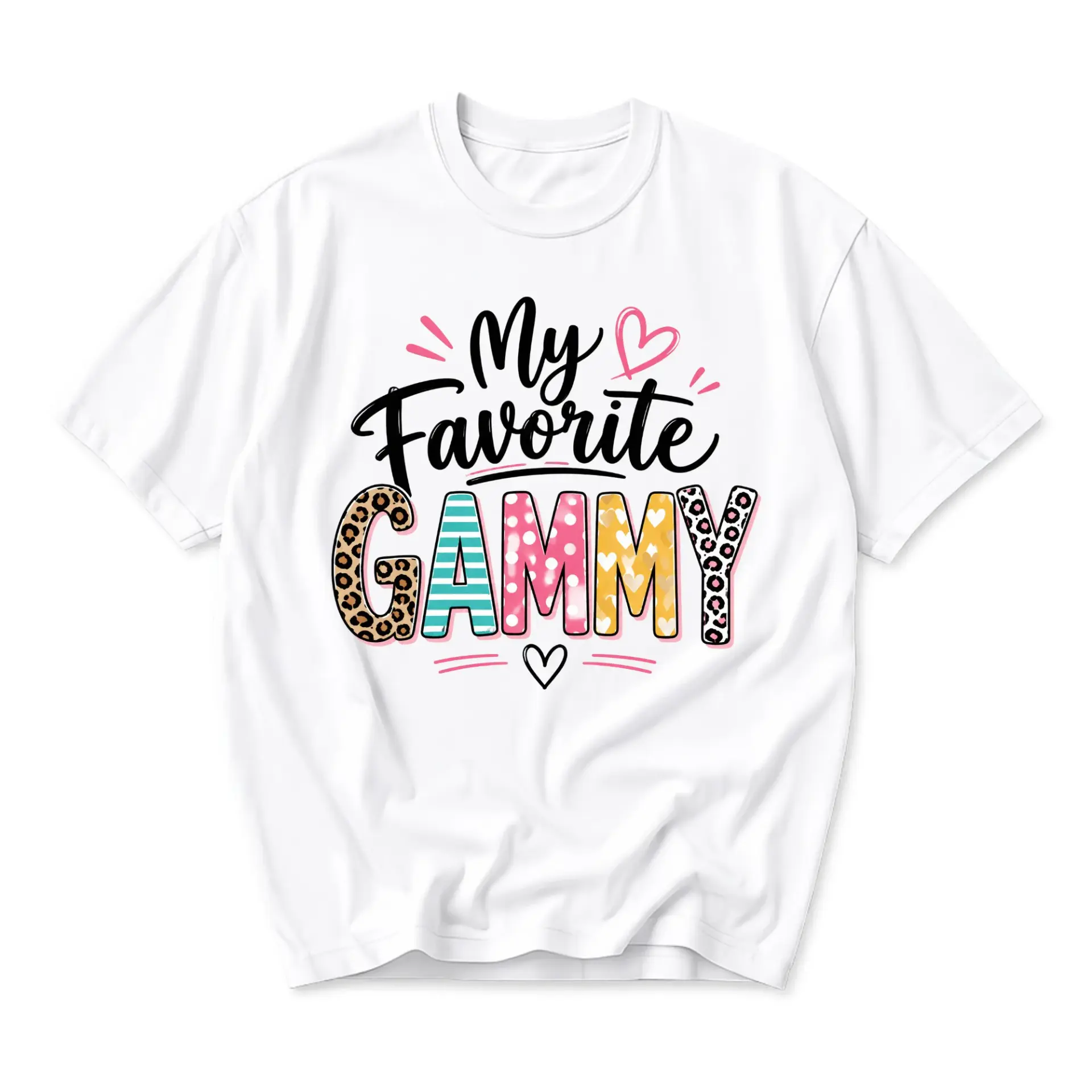 Funny Shirt My Favorite Gammy Graphic Tee Casual Everyday Crew Neck Cotton Blend Unisex Short Sleeve Fashion Top