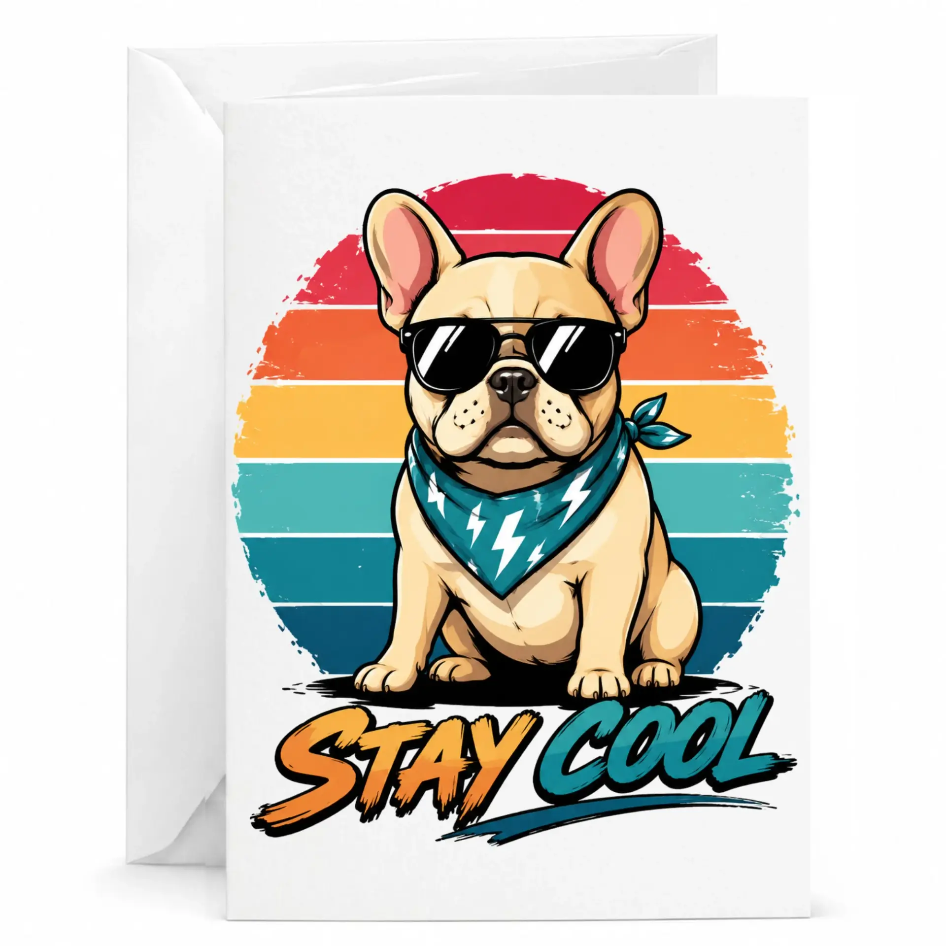 Funny Dog Greeting Card Featuring a Cool Wearing Sunglasses for Any or