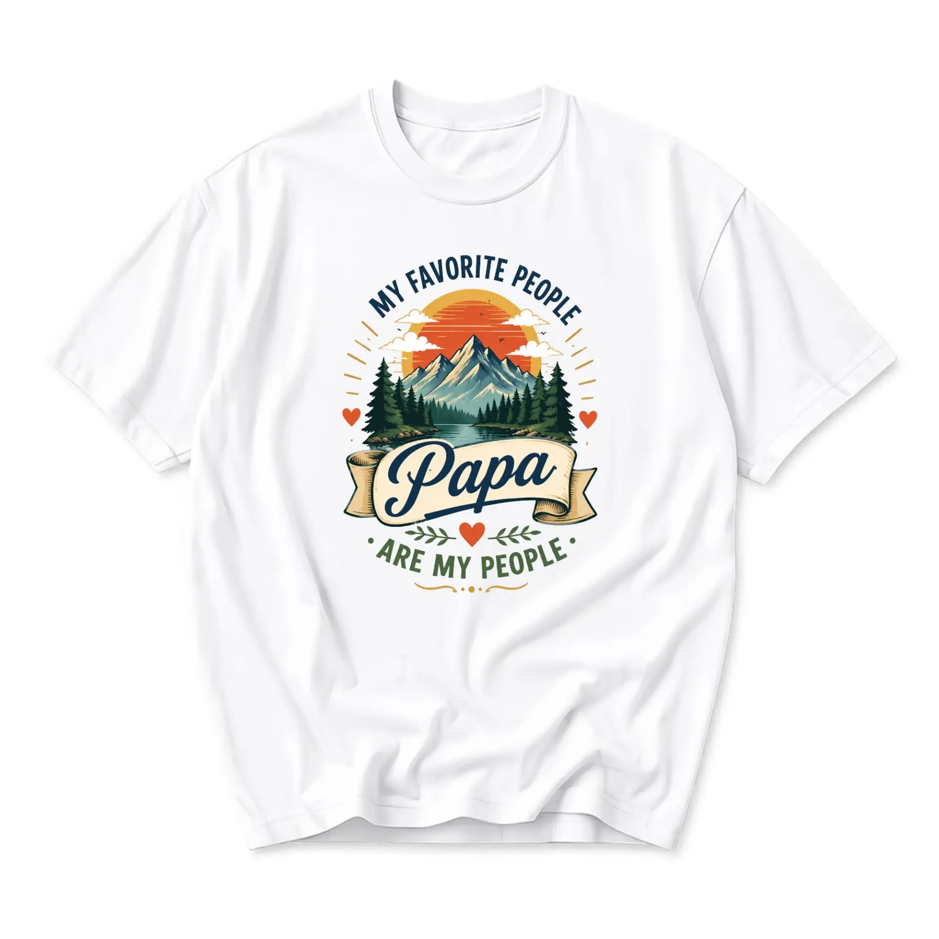 Graphic Tee My Favorite People Papa Are My Unisex Crew Neck Casual Shirt Comfortable Everyday Apparel