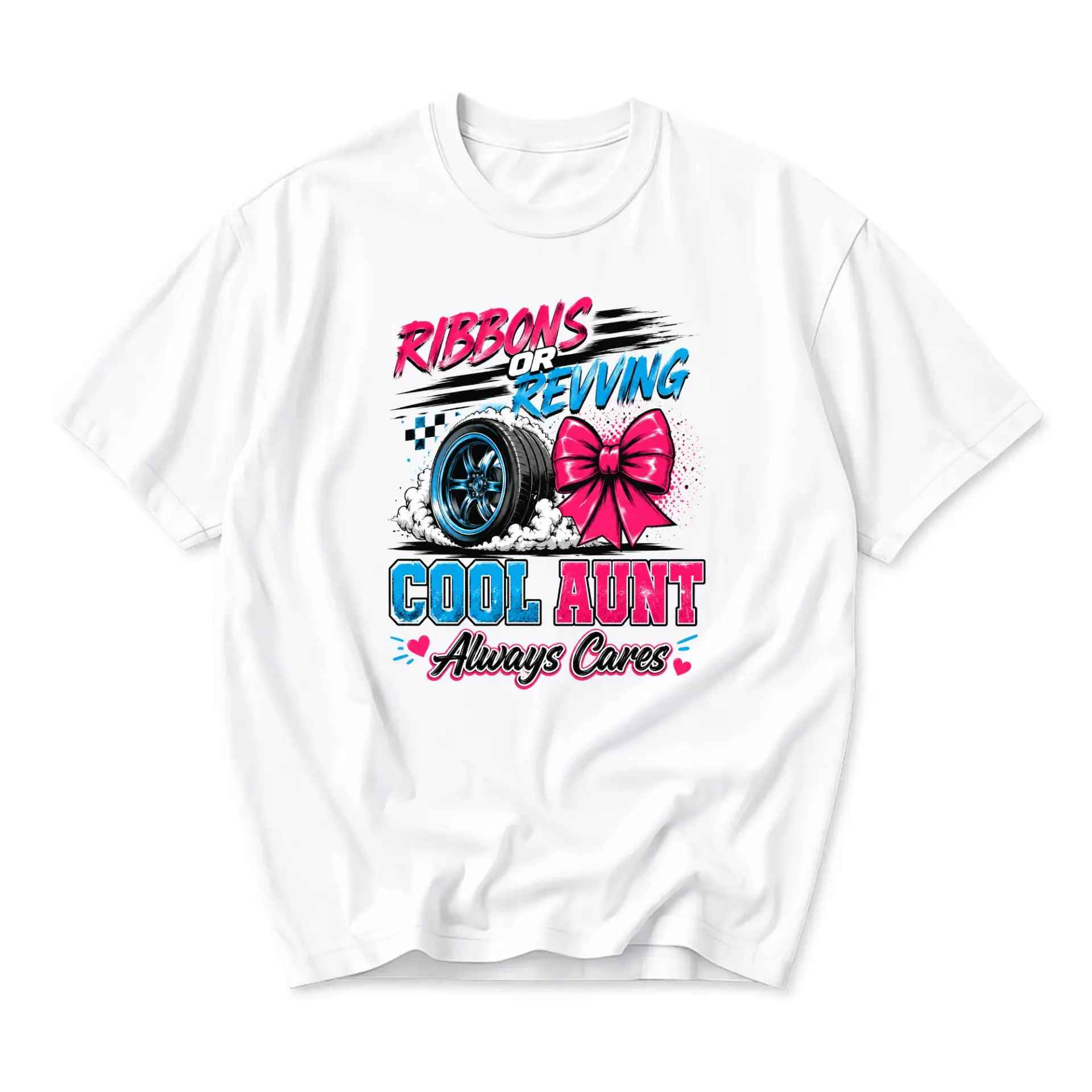 Funny Shirt Ribbons or Revving Always Cares Graphic Tee Casual Unisex Crew