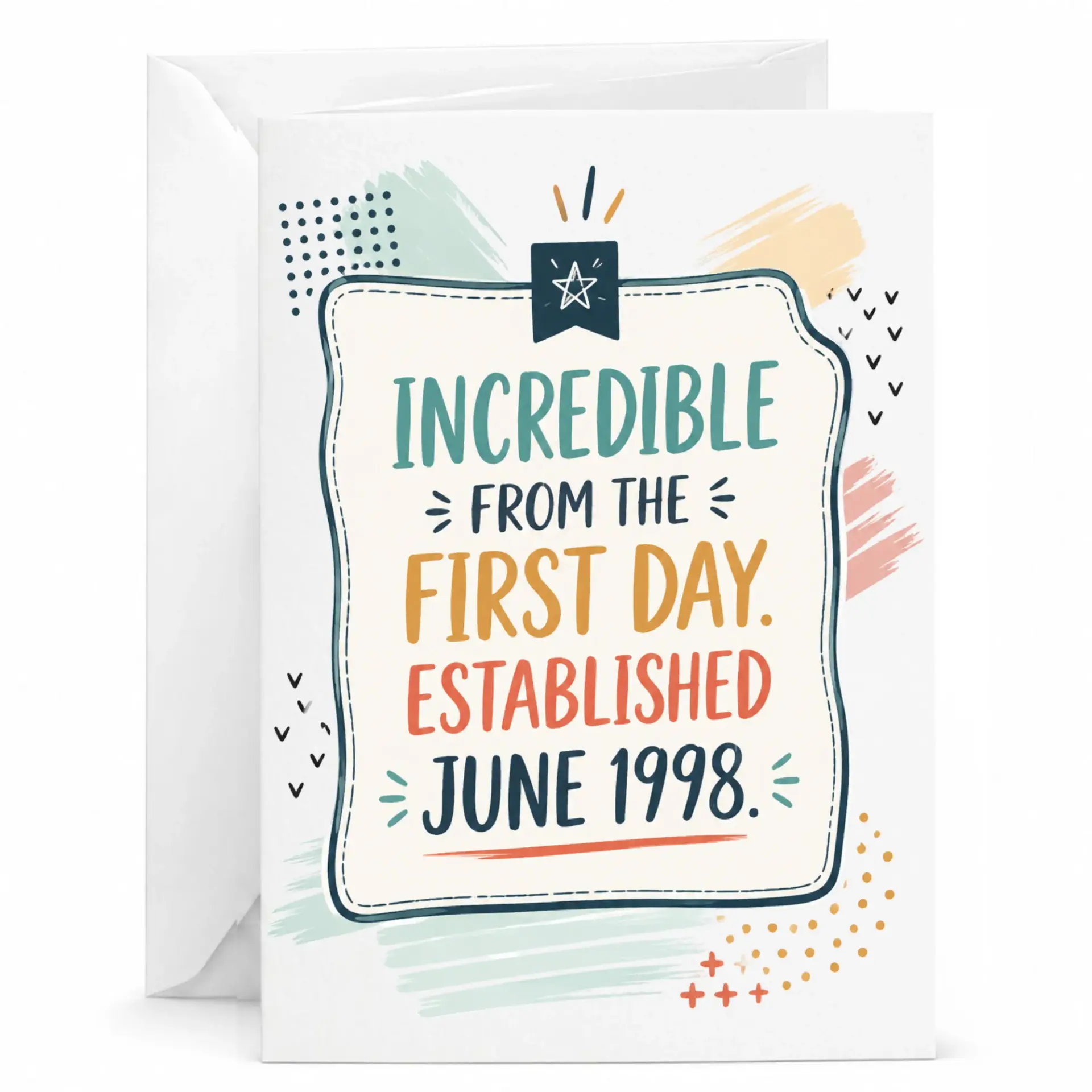 Birthday Greeting Card for June 1998 Birth Date Milestone Celebration Gift Featuring Incredible from the First Day Design
