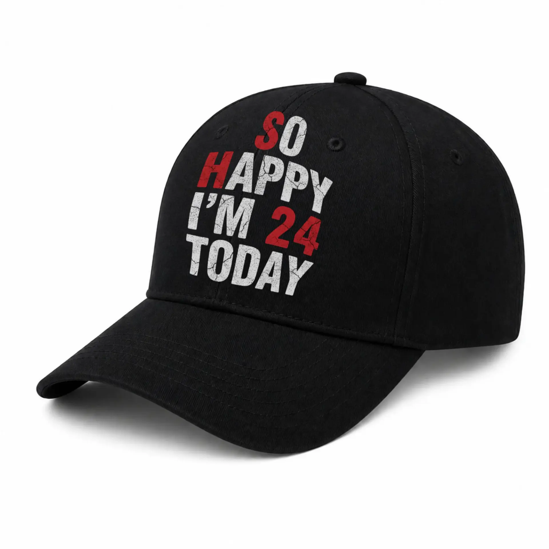 Baseball Cap so Happy I Am 24 Today Birthday Celebration Hat Accessory