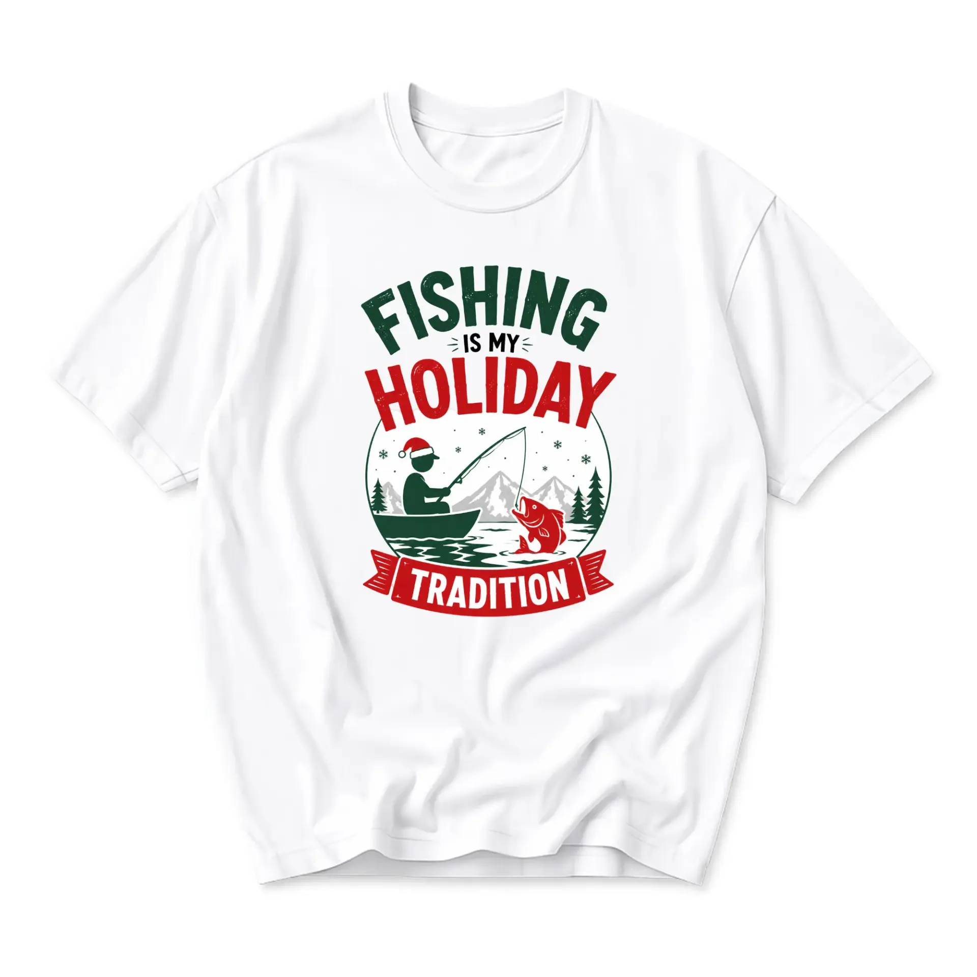 T-shirt Fishing Is My Holiday Graphic Tee Funny Fisherman Gift Unisex Crew Neck Casual Short Sleeve Shirt