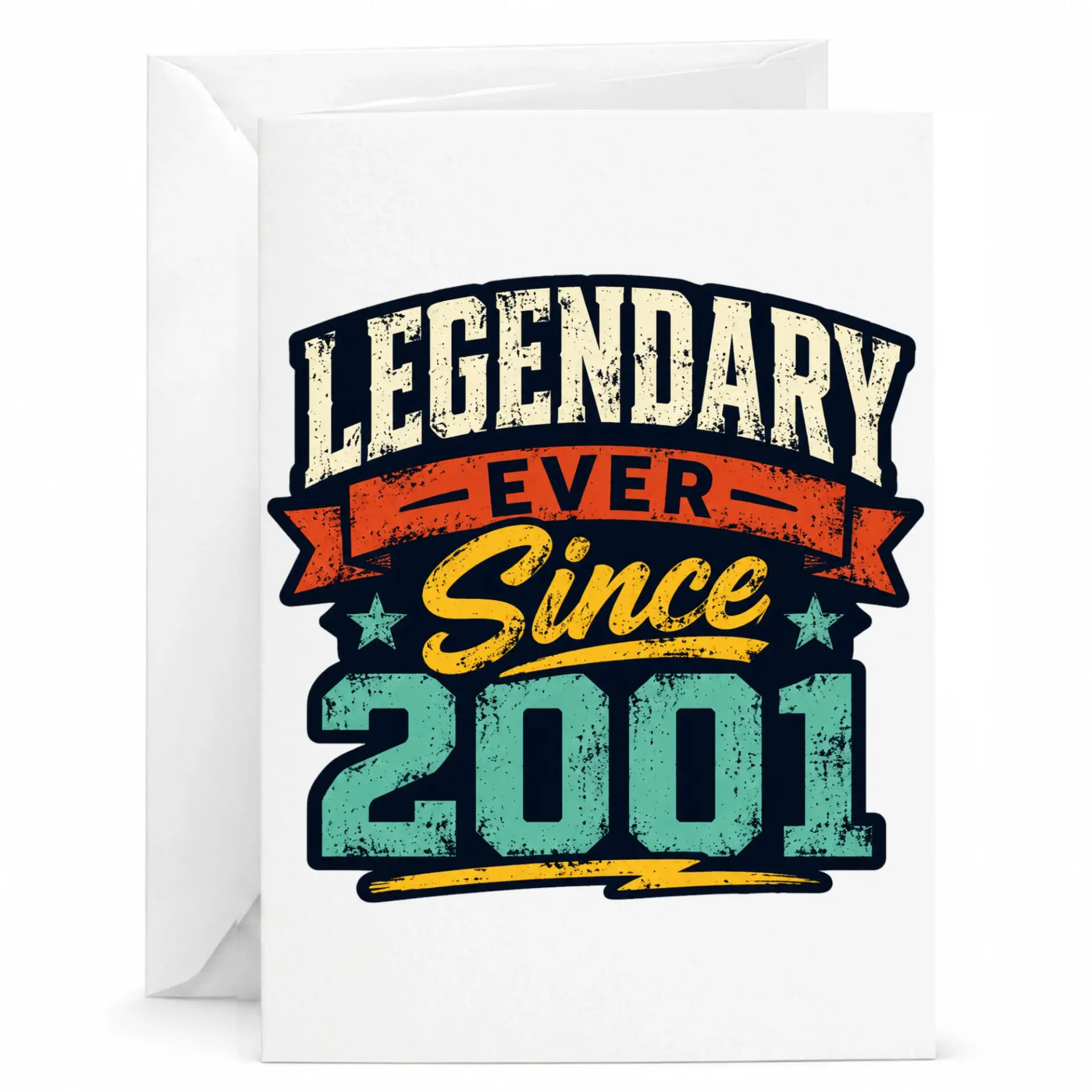 Birthday Card Legendary Ever Since 2001 Vintage Style Greeting Card for Birthday Celebration Milestone Anniversary