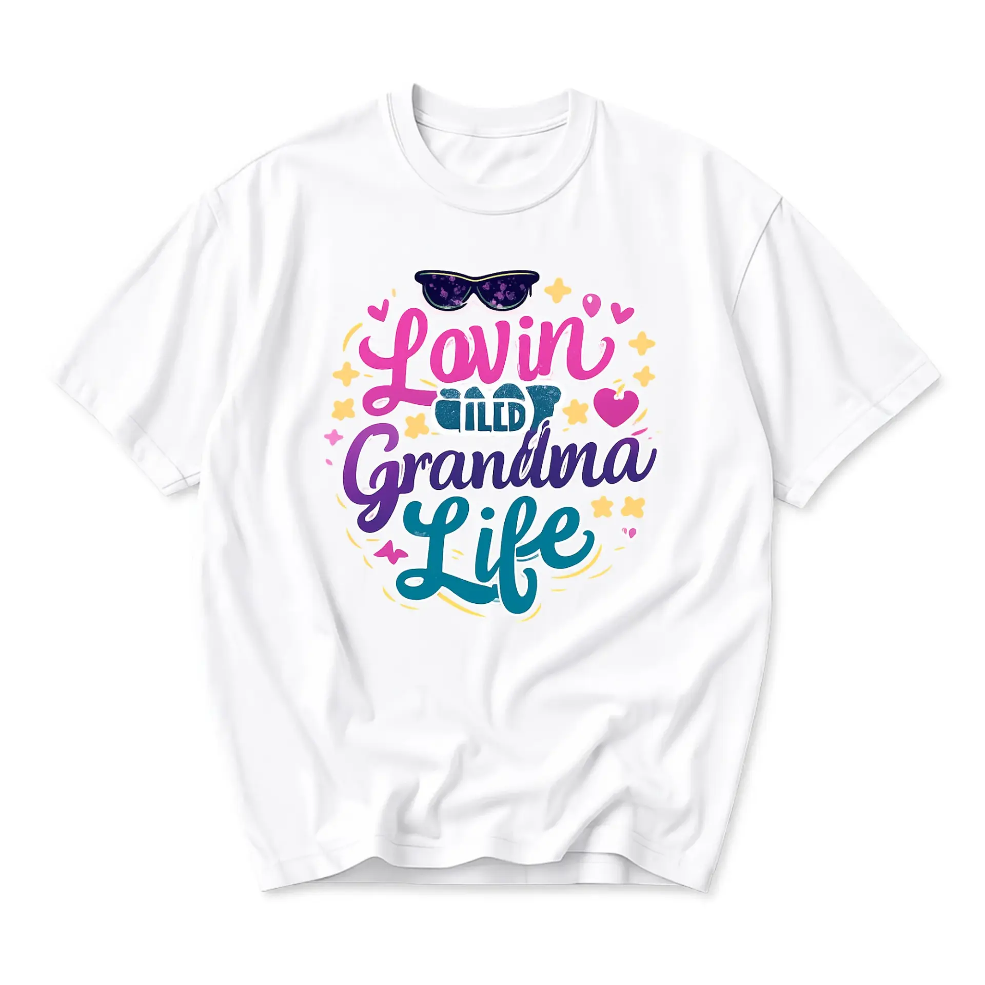 Funny Shirt Lovin That Grandma Life Graphic Tee Casual Unisex Crew Neck Top for Everyday Wear and Gift Giving