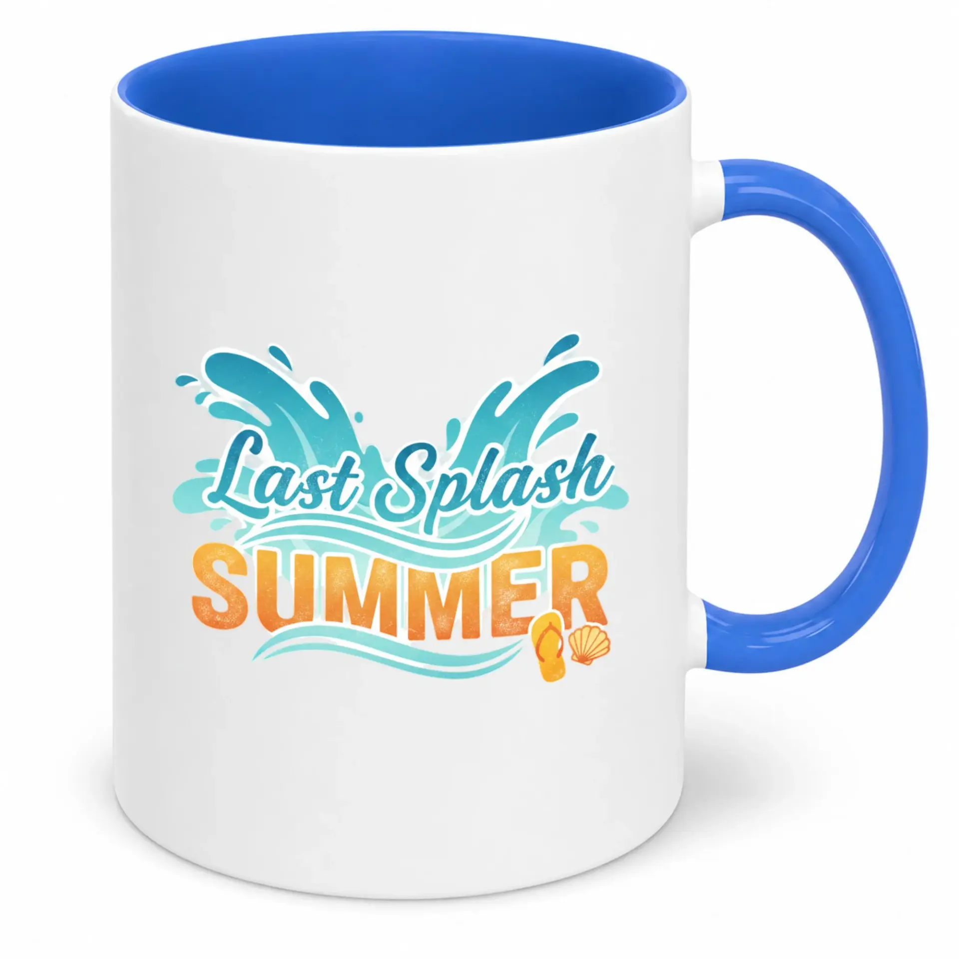 Funny Summer Ceramic Coffee Mug with Last Splash Beach Theme Design, Seasonal Vacation Drinkware for Home or Office