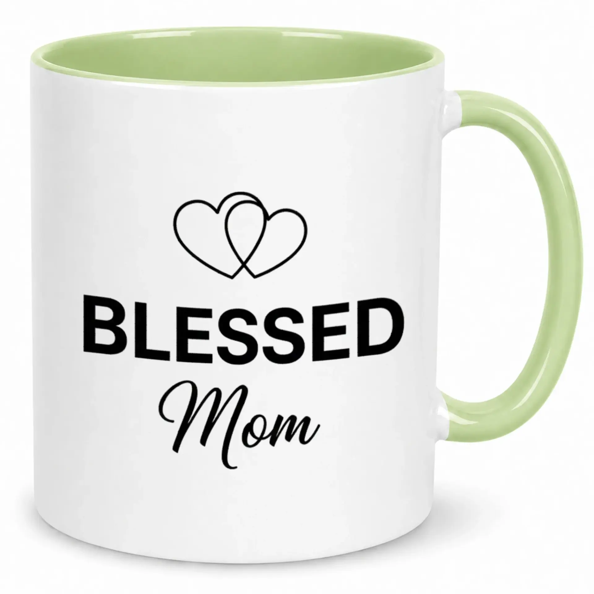 Ceramic Coffee Mug for Blessed Moms Heart Design Drinkware with Comfortable Handle 11 Oz or 15 Oz Premium Kitchen Beverage Cup Thoughtful Gift