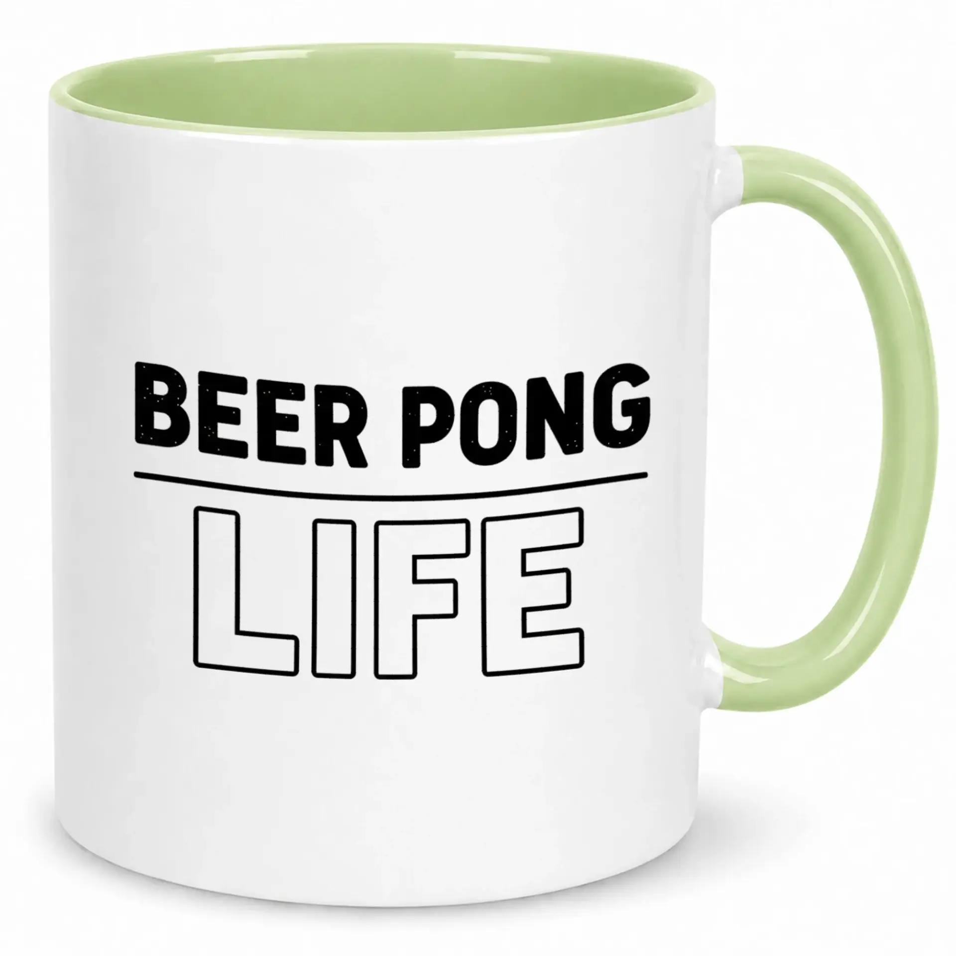 Funny Beer Pong Life Ceramic Coffee Mug for Game Night Enthusiasts, Party Lovers, or Beverage Drinkers, 11 Oz or 15 Oz Capacity