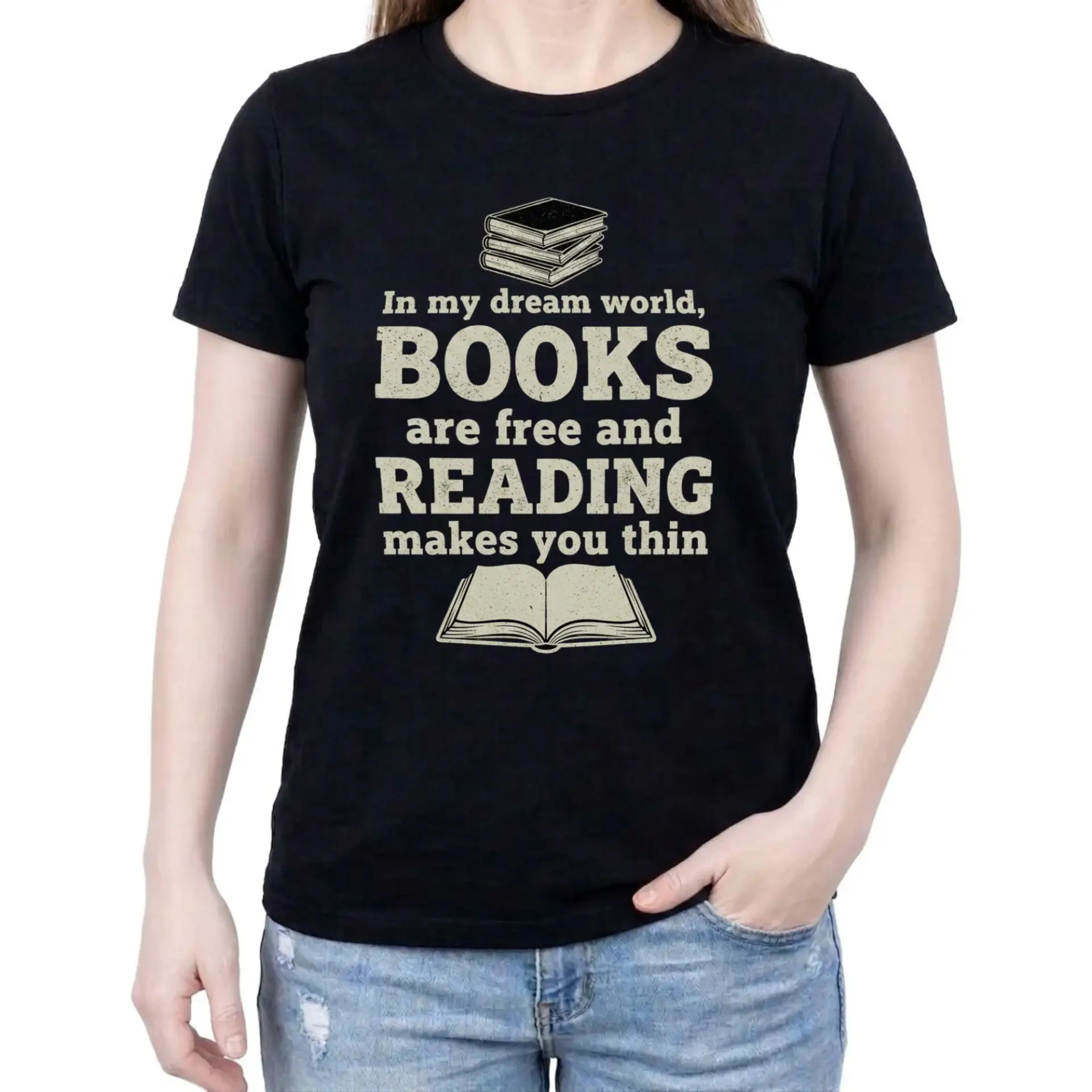 Funny Graphic Tee for Book Lovers Reading Enthusiast Shirt Unisex Casual Crew Neck Apparel Readers and Bibliophiles