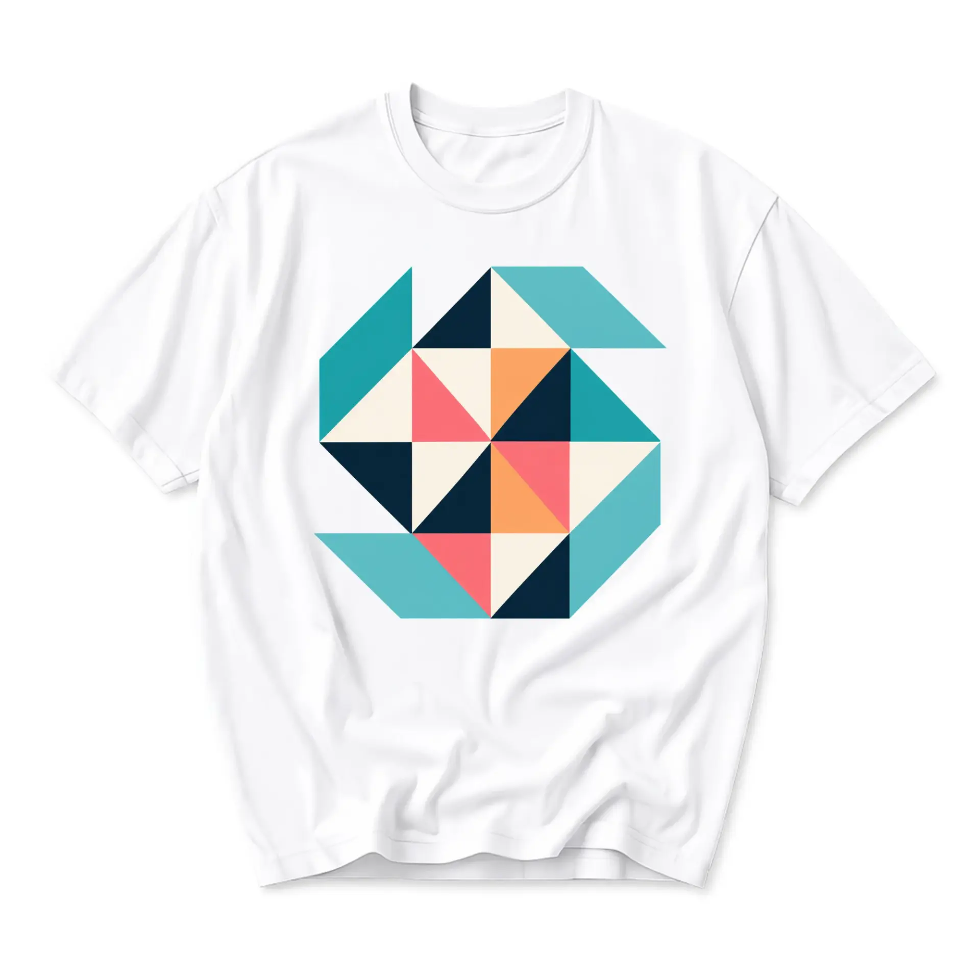 Graphic Tee Unisex Crew Neck Short Sleeve Shirt Featuring Abstract Geometric Design Soft Everyday Apparel