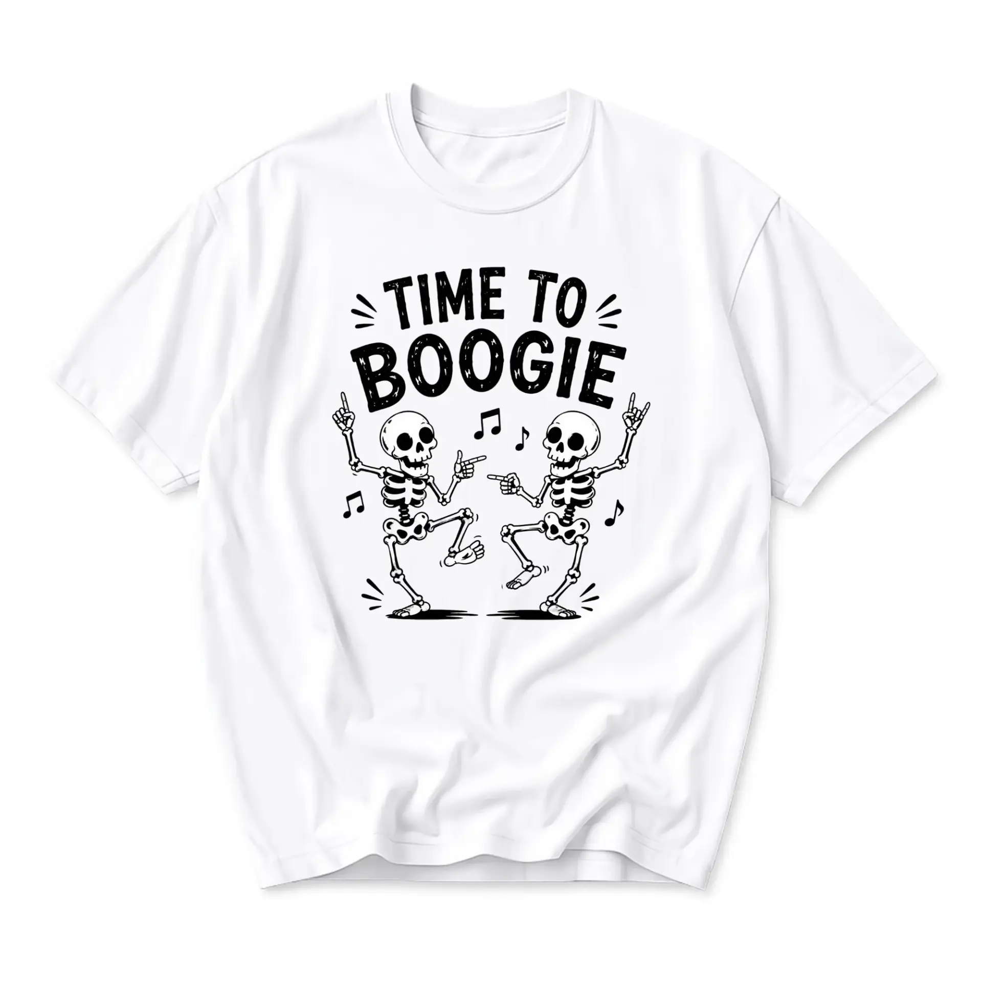 Graphic Tee Time to Boogie Skeleton Dancing Shirt Unisex Crew Neck Short Sleeve Casual Cotton Blend Apparel