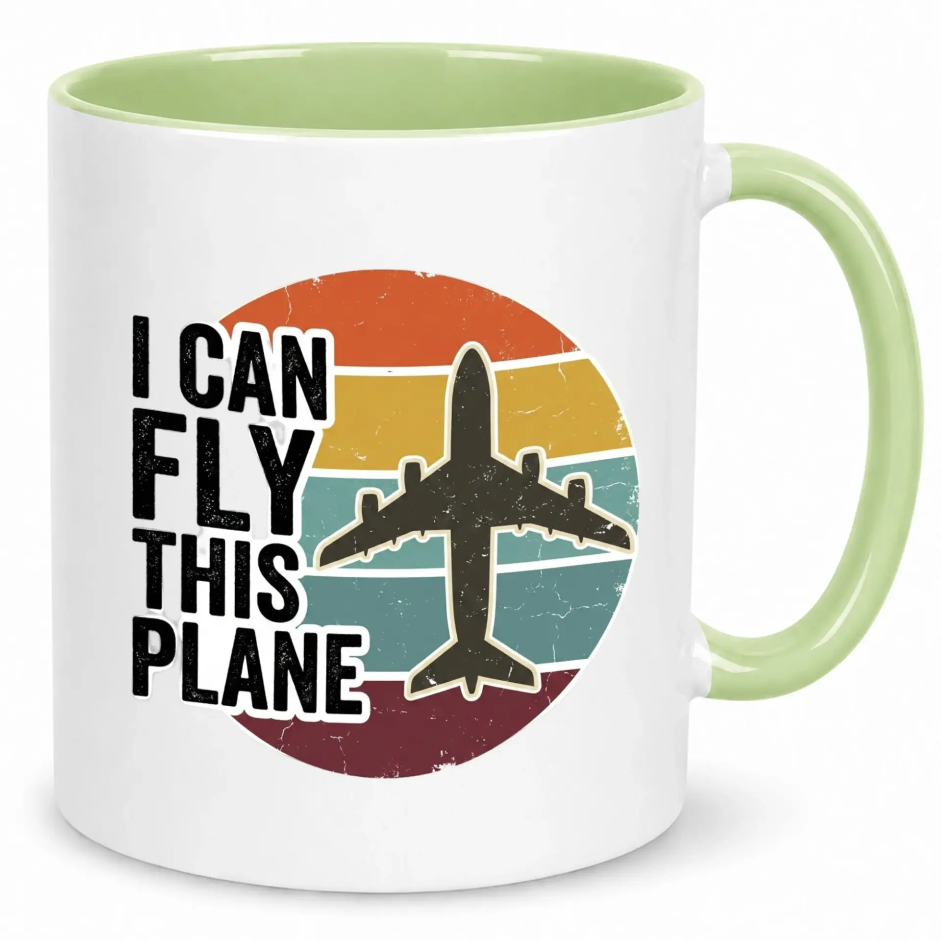 Funny Pilot Coffee Mug, Airplane Enthusiast Ceramic Drinkware, Aviation Themed Beverage Cup, Humorous 'i Can Fly This Plane' Gift