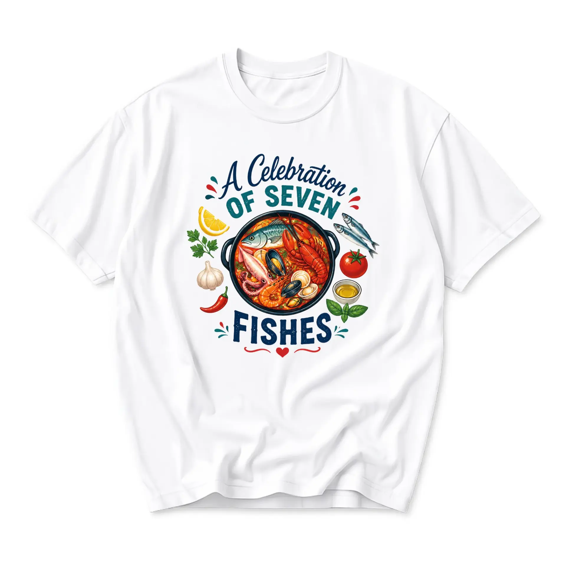 Graphic Tee a Celebration of Seven Fishes Unisex Crew Neck T-Shirt