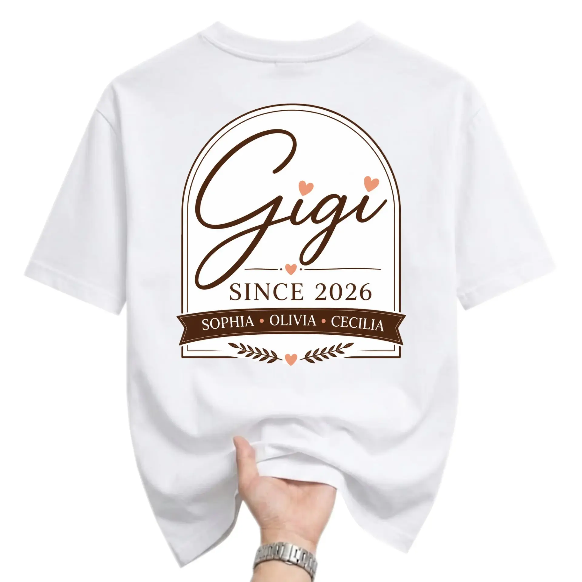 Graphic Tee Personalized Family Name Script Design Unisex Crew Neck Short Sleeve Shirt for Casual Daily Wear Apparel