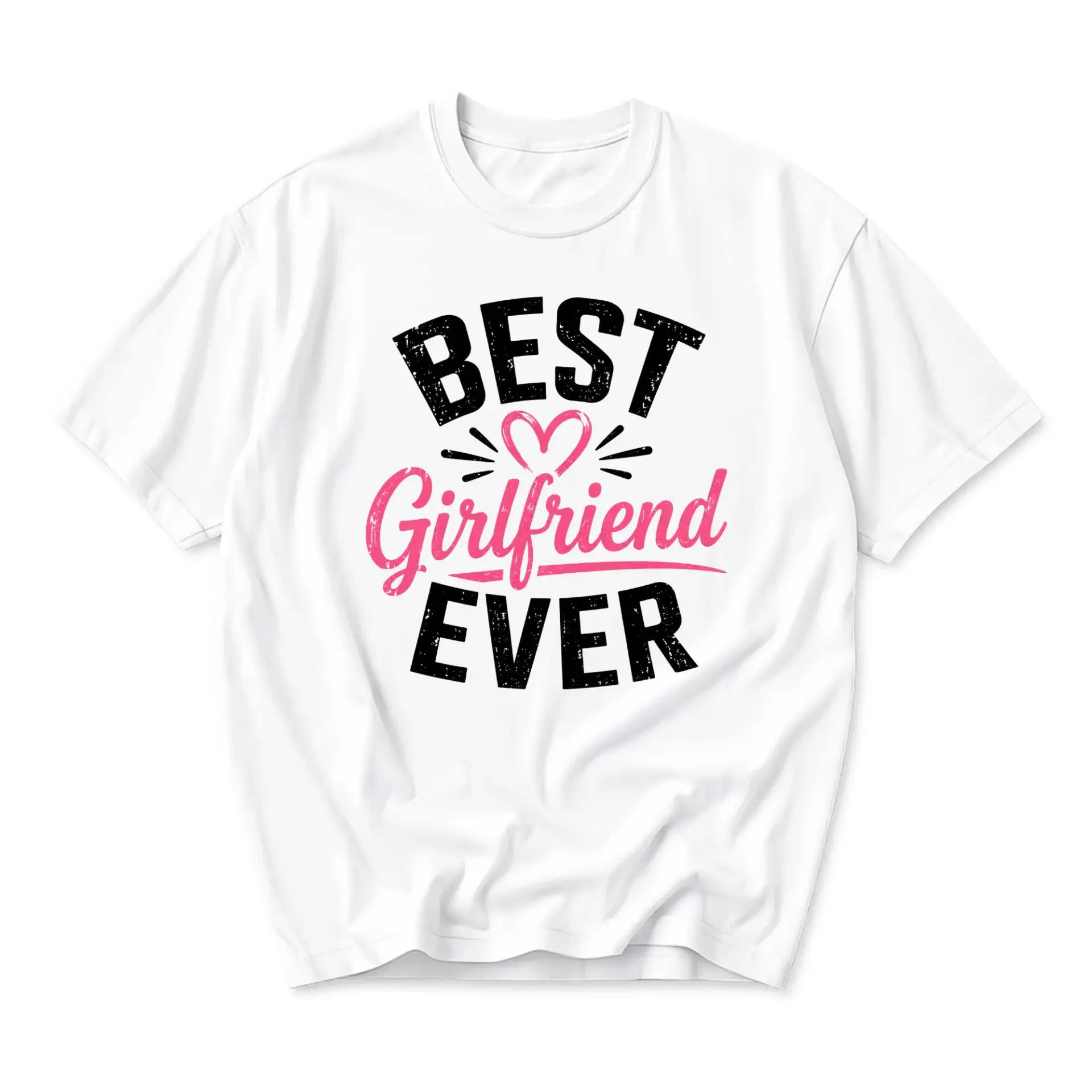 Graphic Tee Best Girlfriend Ever Design Casual Unisex Crew Neck T-Shirt for Everyday Wear and Unique Gift Giving
