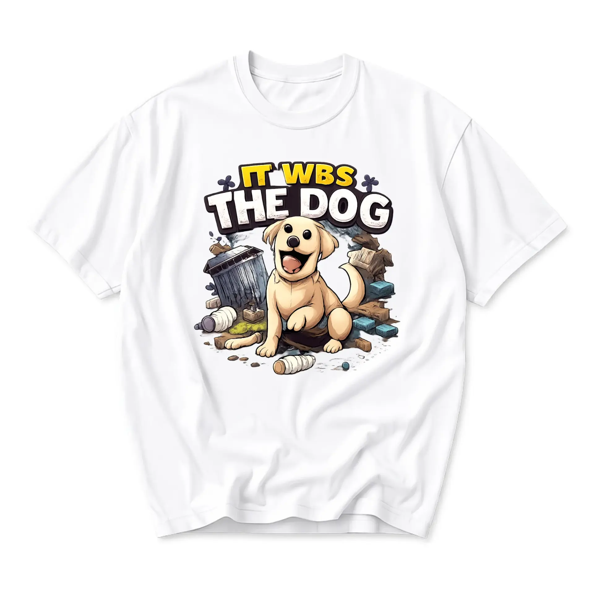 Funny Shirt It Wbs the Dog Graphic Tee Cute Puppy Illustration Unisex
