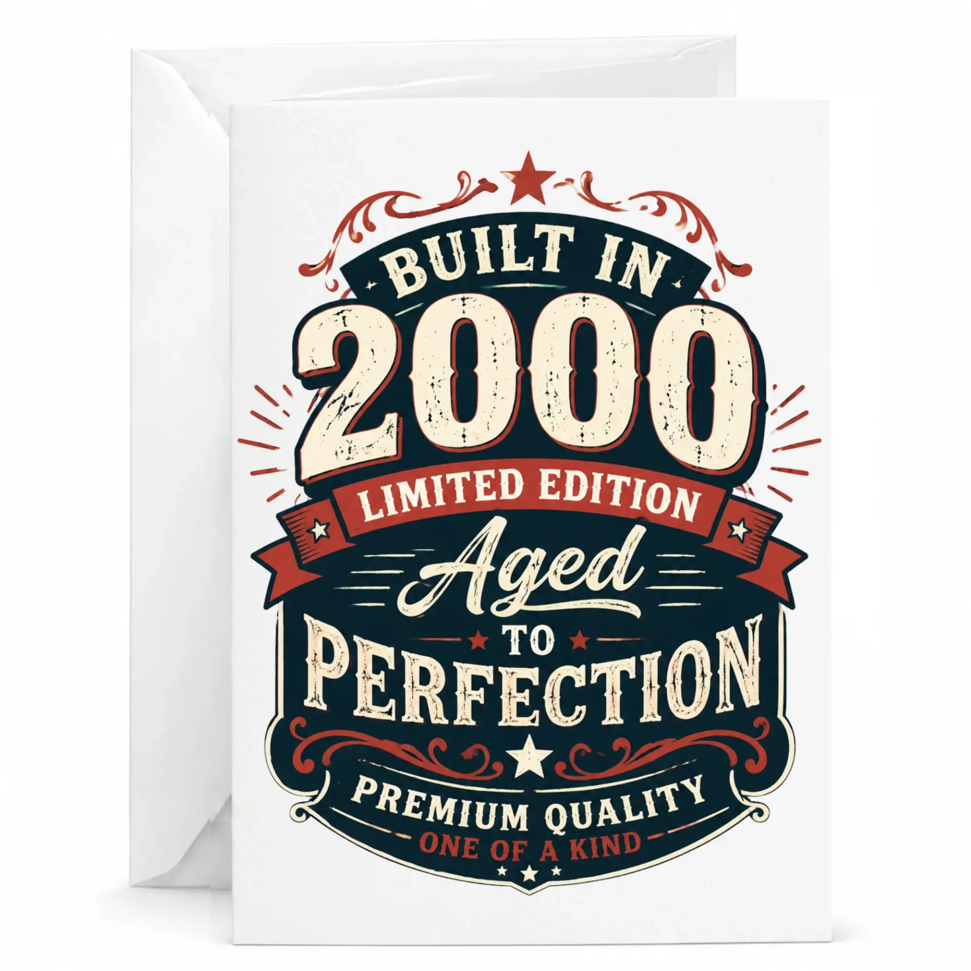 Birthday Card Built in 2000 Limited Edition Aged to Perfection Greeting Card for Milestone Birthday Celebration