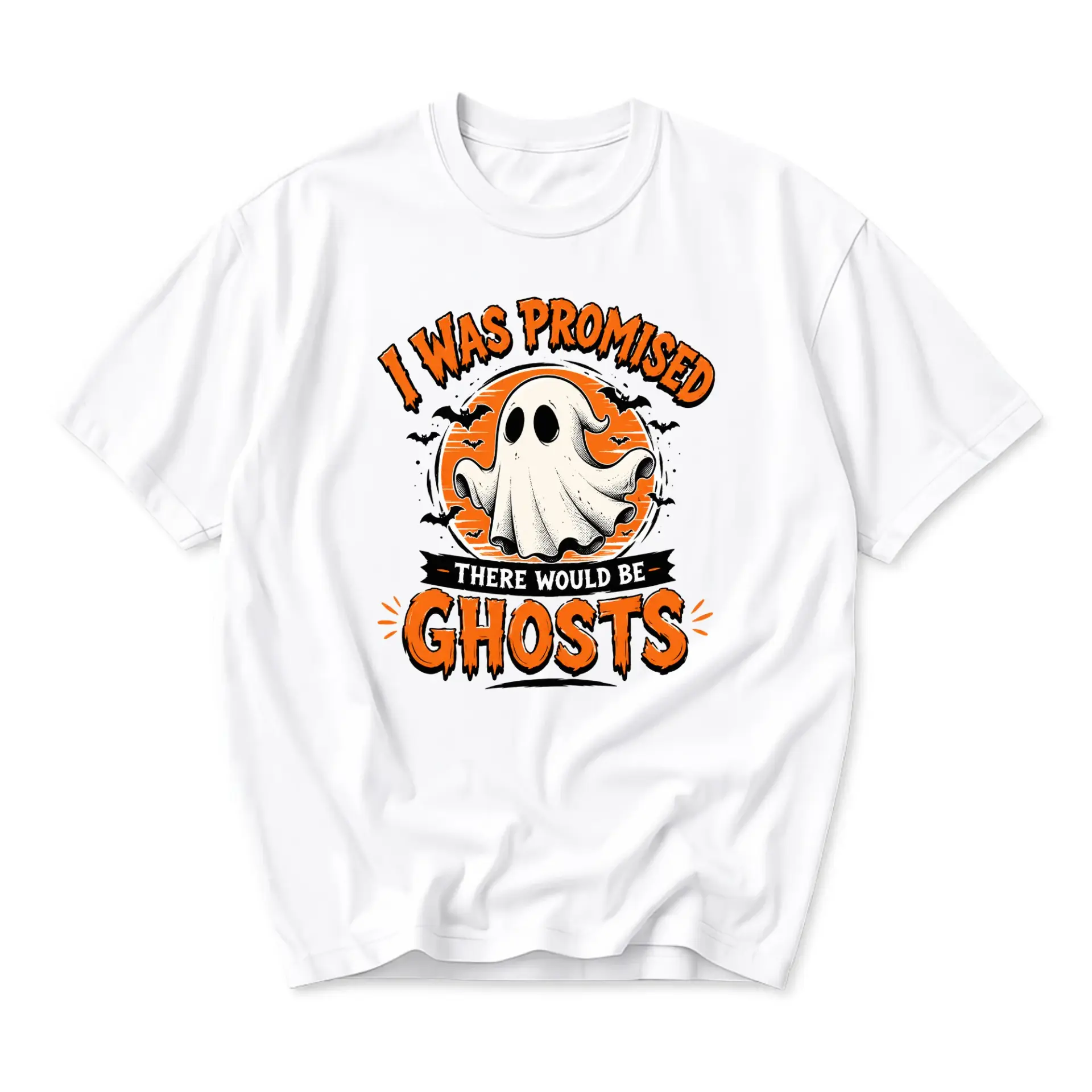 Funny Ghost T-Shirt I Was Promised There Would Be Ghosts Graphic Tee Casual Unisex Crew Neck Seasonal Apparel Top