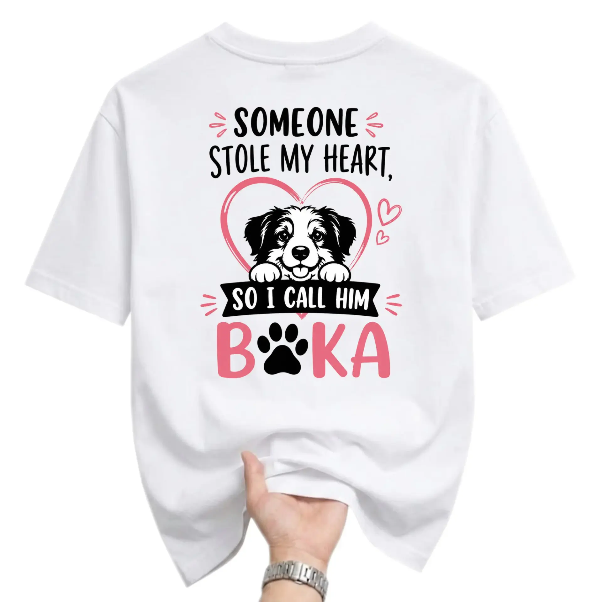 Graphic Tee Someone Stole My Heart so I Call Him Boka Dog Lover Unisex Crew