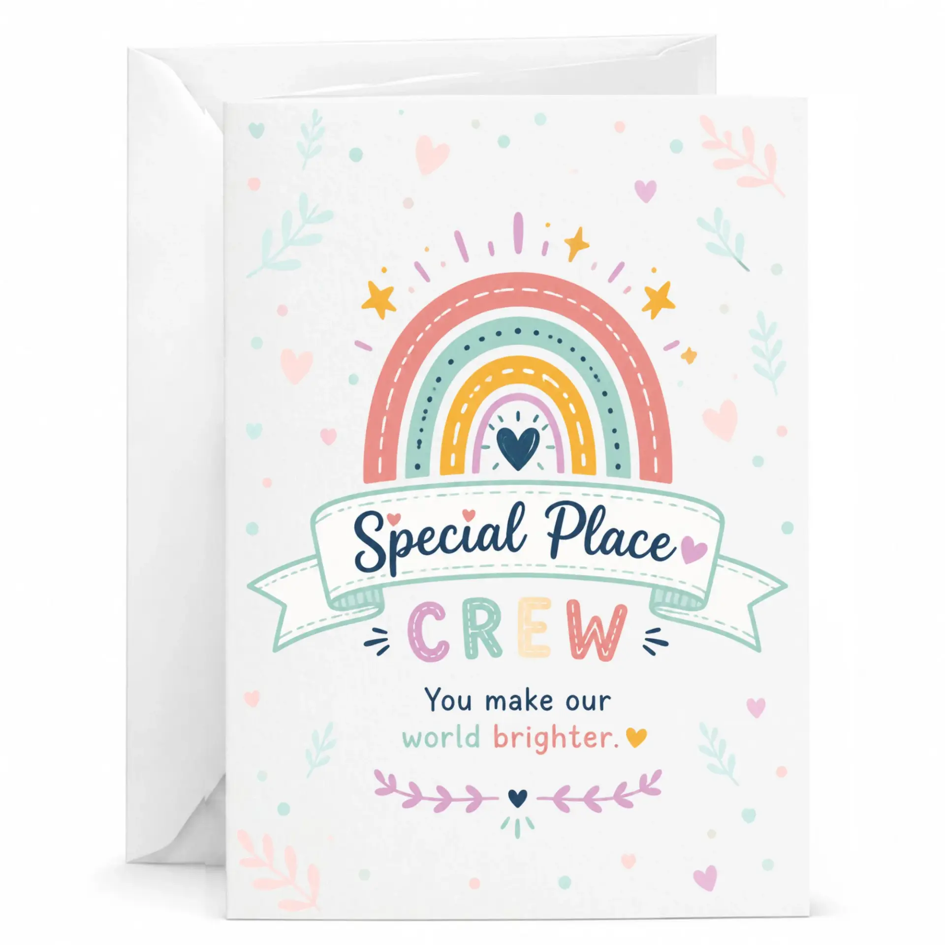Greeting Card Special Place Crew You Make Our World Brighter Inspirational for Friends and Family Members