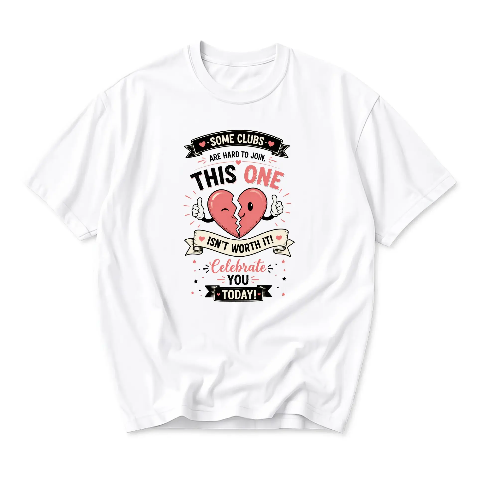 Funny Shirt Unisex Graphic Printed T-Shirt Featuring Broken Heart Motif for Casual Wear and Self Expression Gift
