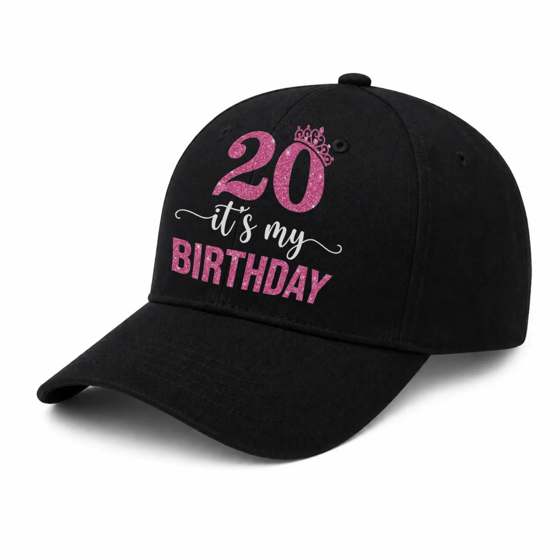 Baseball Cap It Is My Birthday Pink Glitter Style Graphic Hat