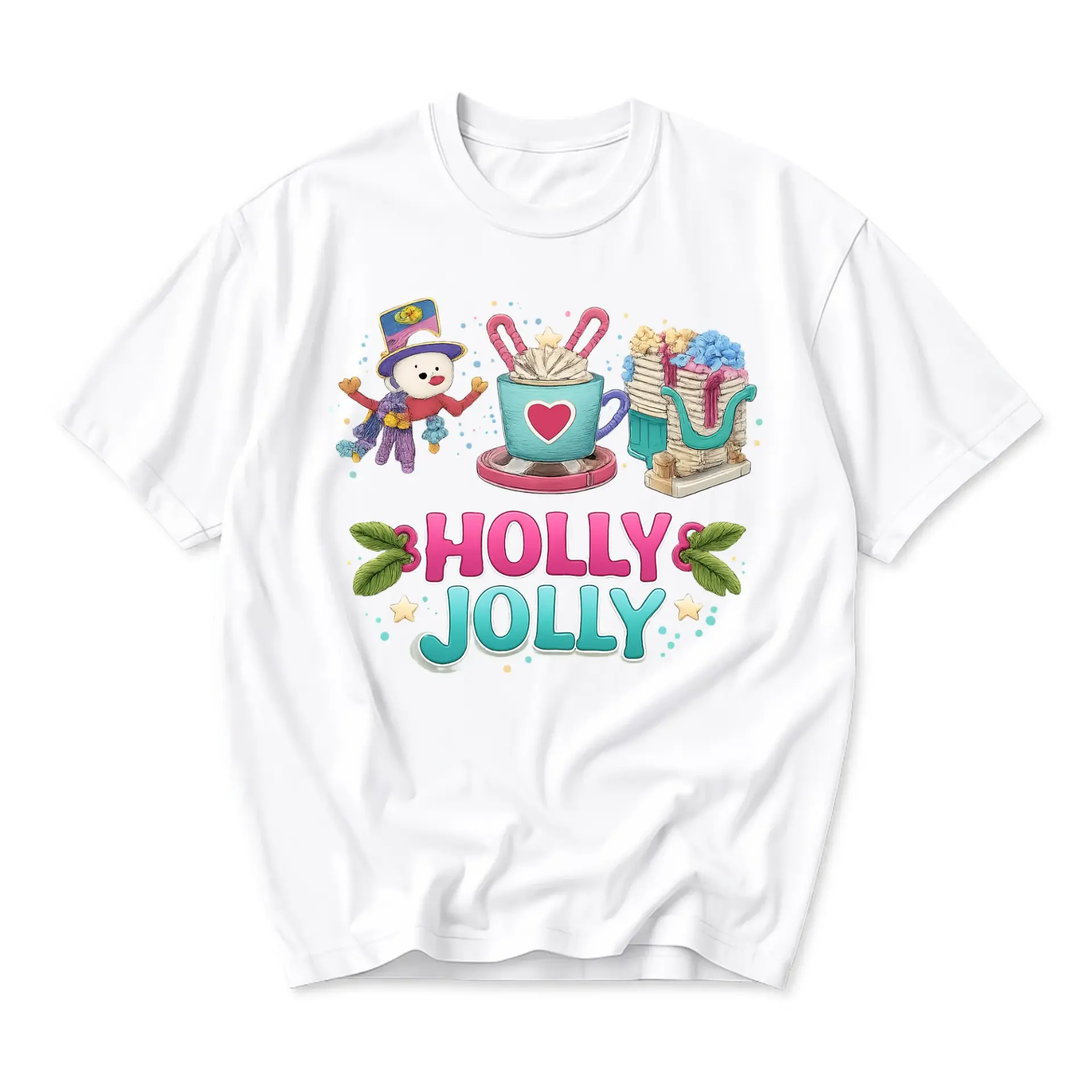 Graphic Tee Holiday Shirt Crew Neck Unisex Short Sleeve Cotton Blend Casual