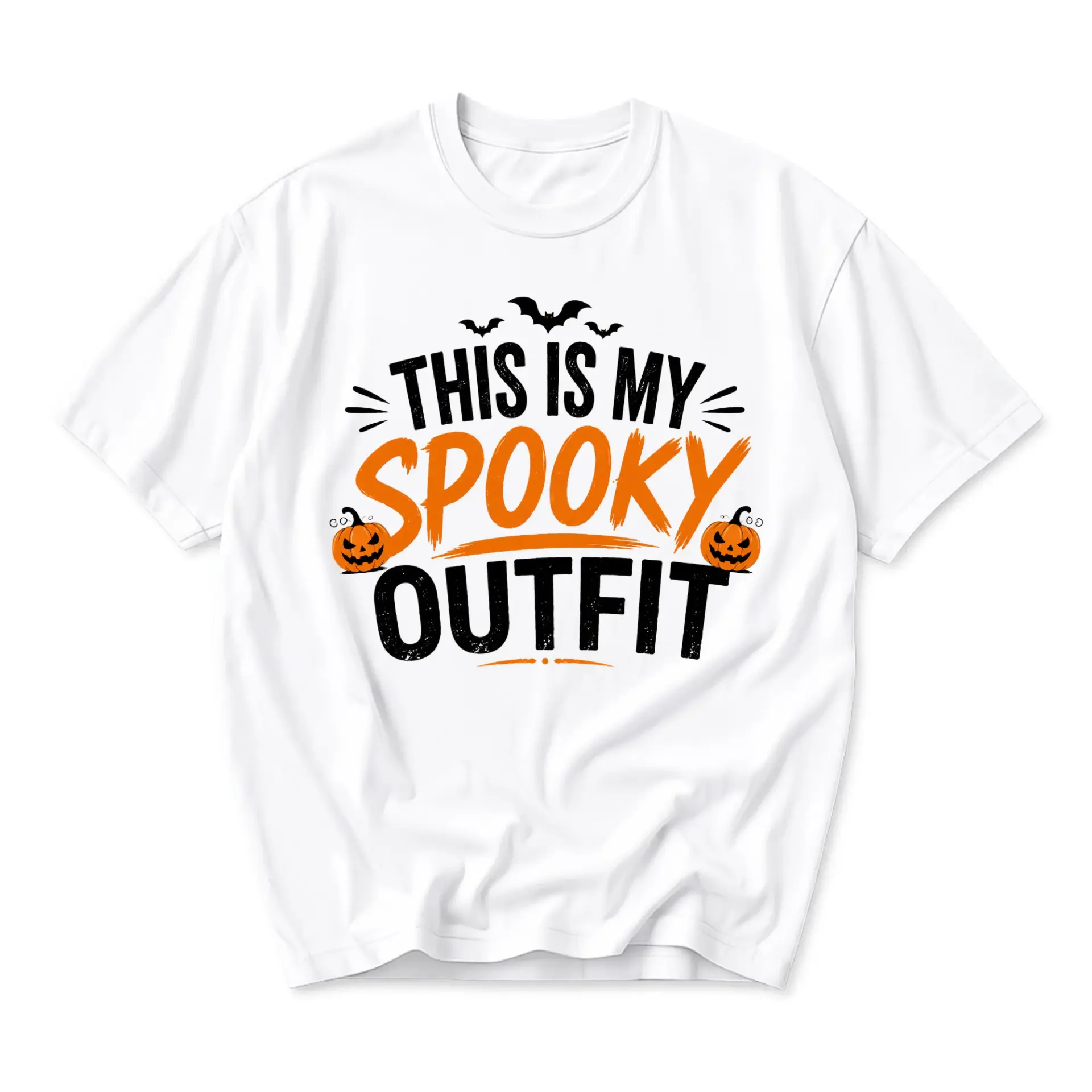 Funny Shirt This Is My Spooky Outfit Graphic Tee Unisex Halloween Inspired Crew Neck Short Sleeve Cotton Casual Apparel