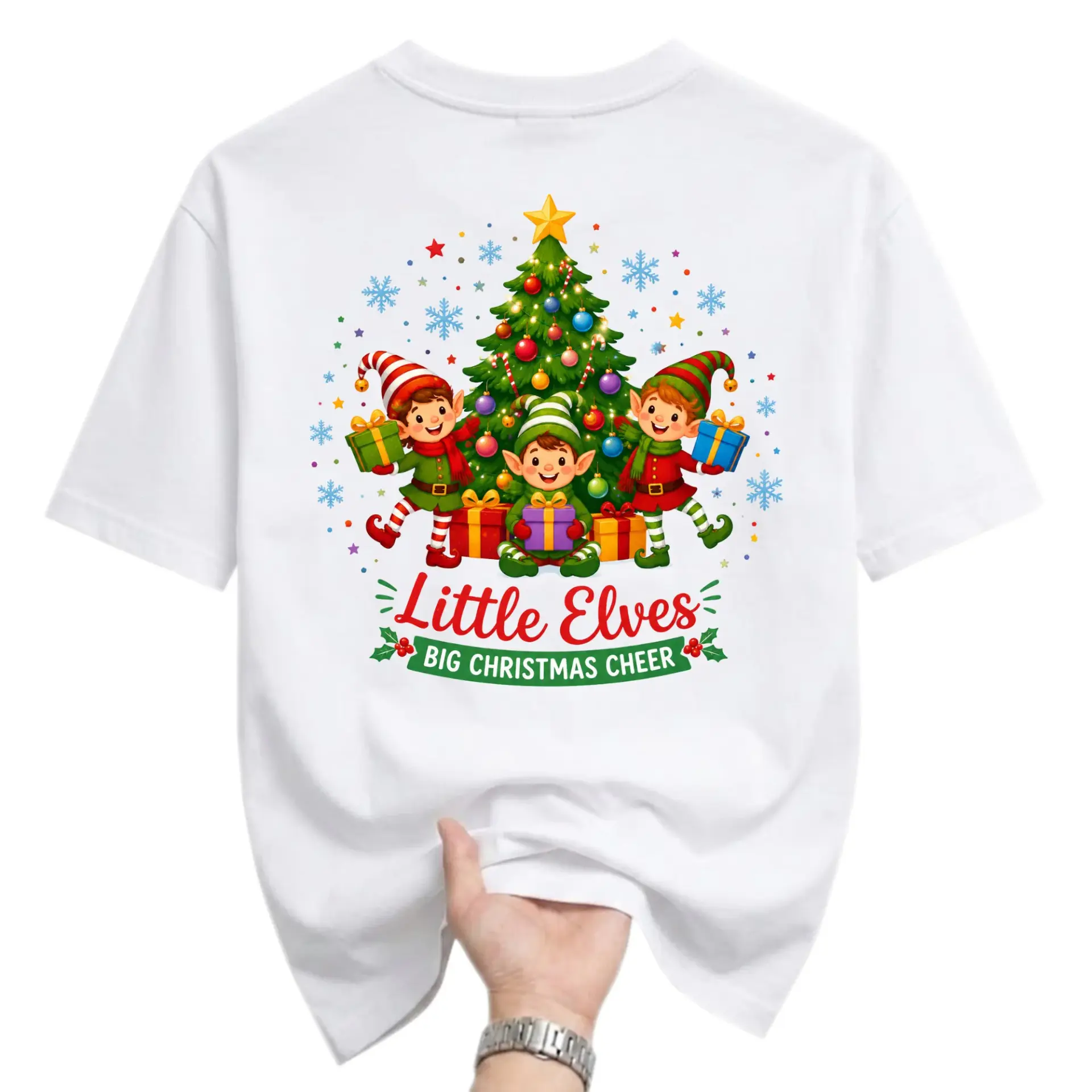 Funny Shirt Little Elves Big Christmas Cheer Graphic Tee Unisex Holiday