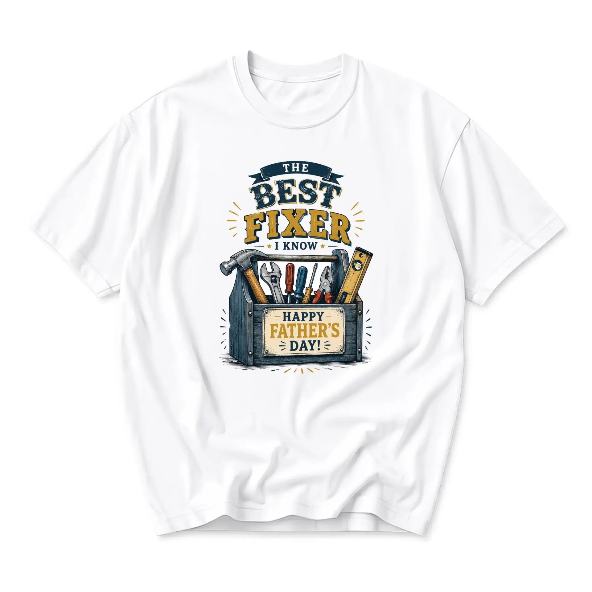 Funny Shirt the Best Fixer I Know Box Graphic Tee for Men and Women Casual Short Sleeve Cotton Blend Apparel